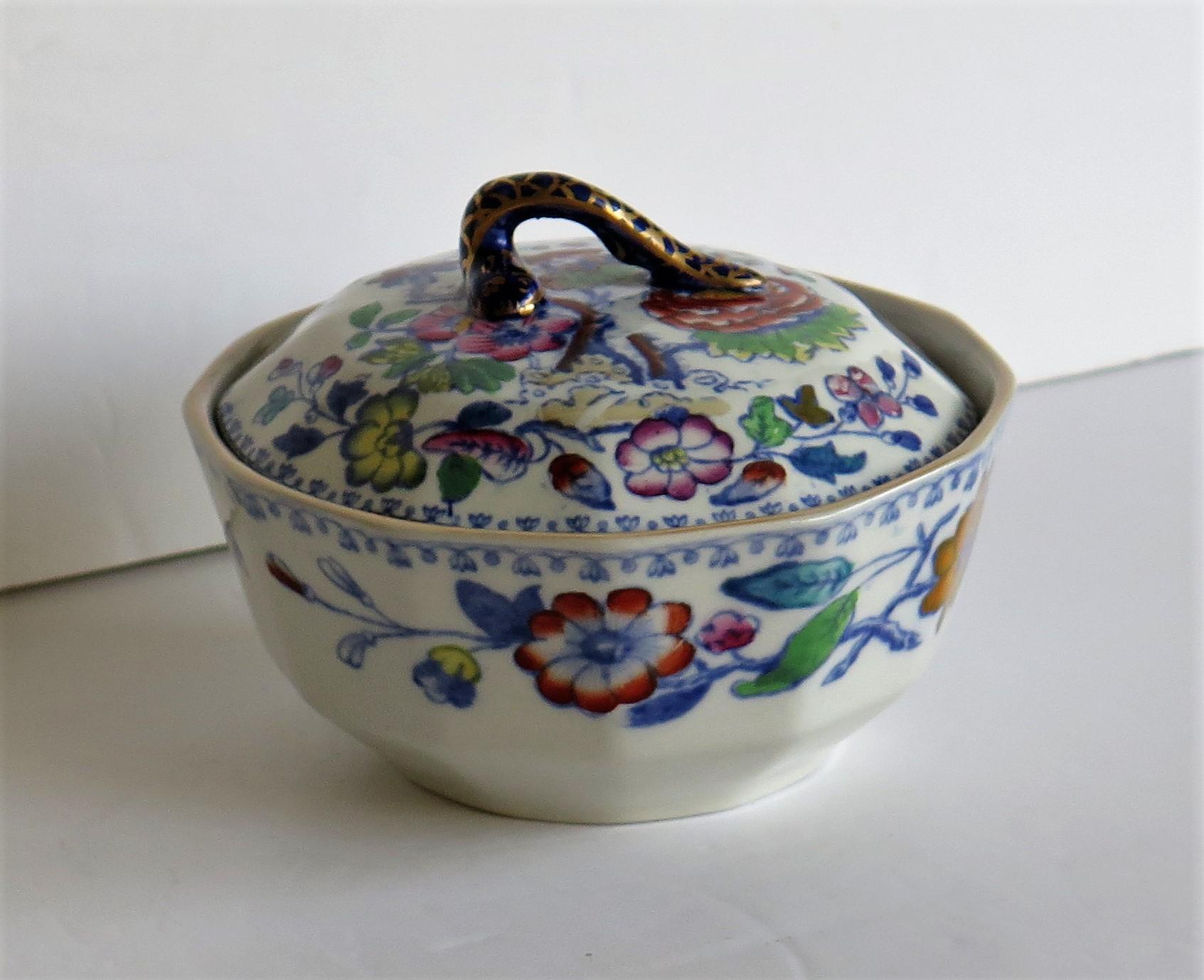 Plato o cuenco con tapa de Mason's Ironstone con dibujo de pájaro volador, hacia 1890 en Bueno estado para la venta en Lincoln, Lincolnshire