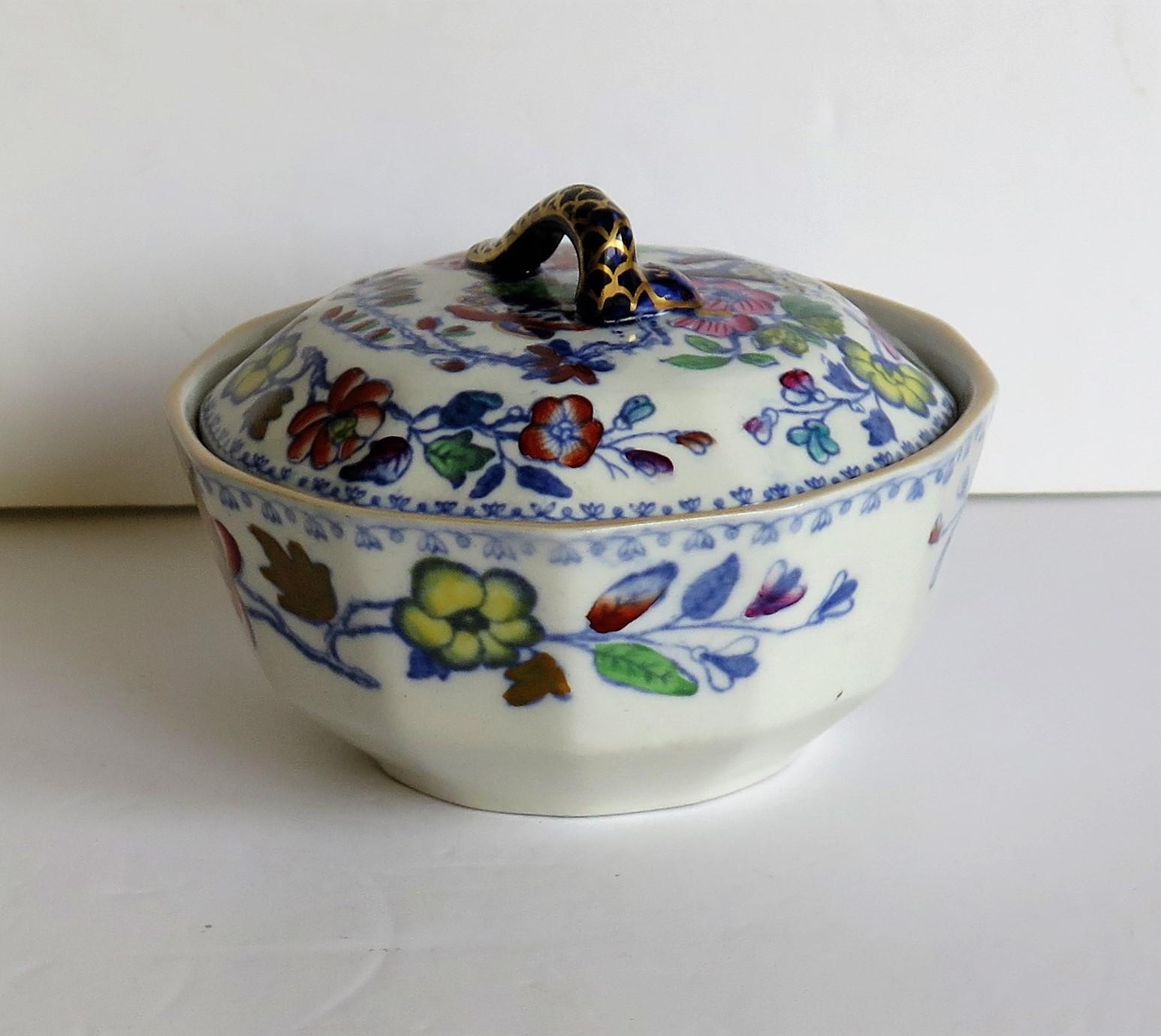 19th Century Mason's Ironstone Lidded Dish or Bowl in Flying Bird Pattern, circa 1890 For Sale