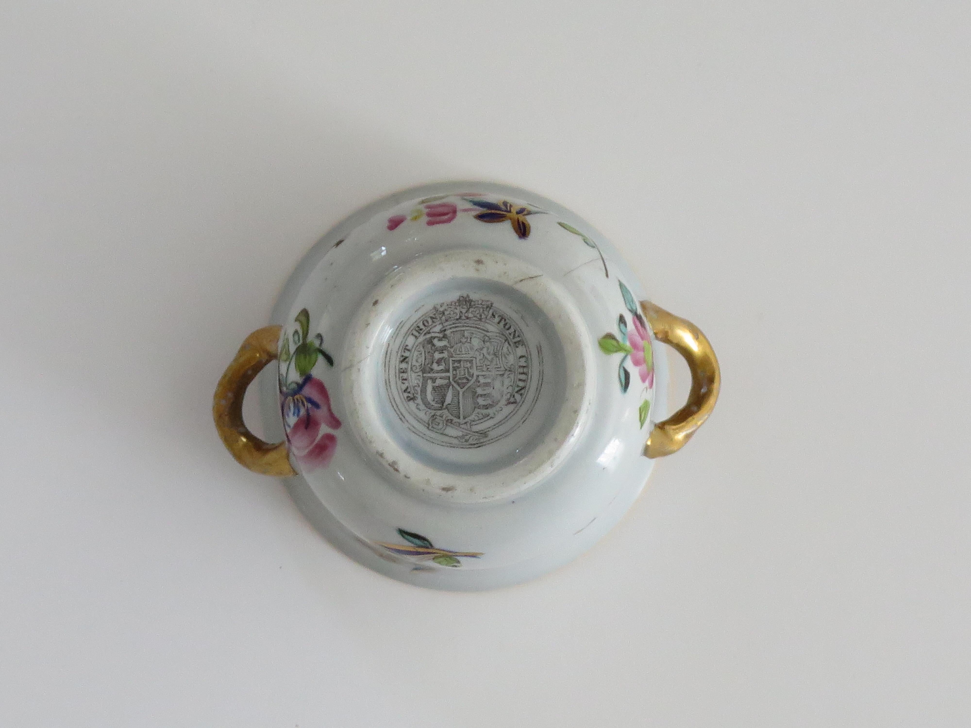 Raro cuenco en miniatura de Mason's Ironstone todo pintado a mano Patrón, circa 1820 en venta 4
