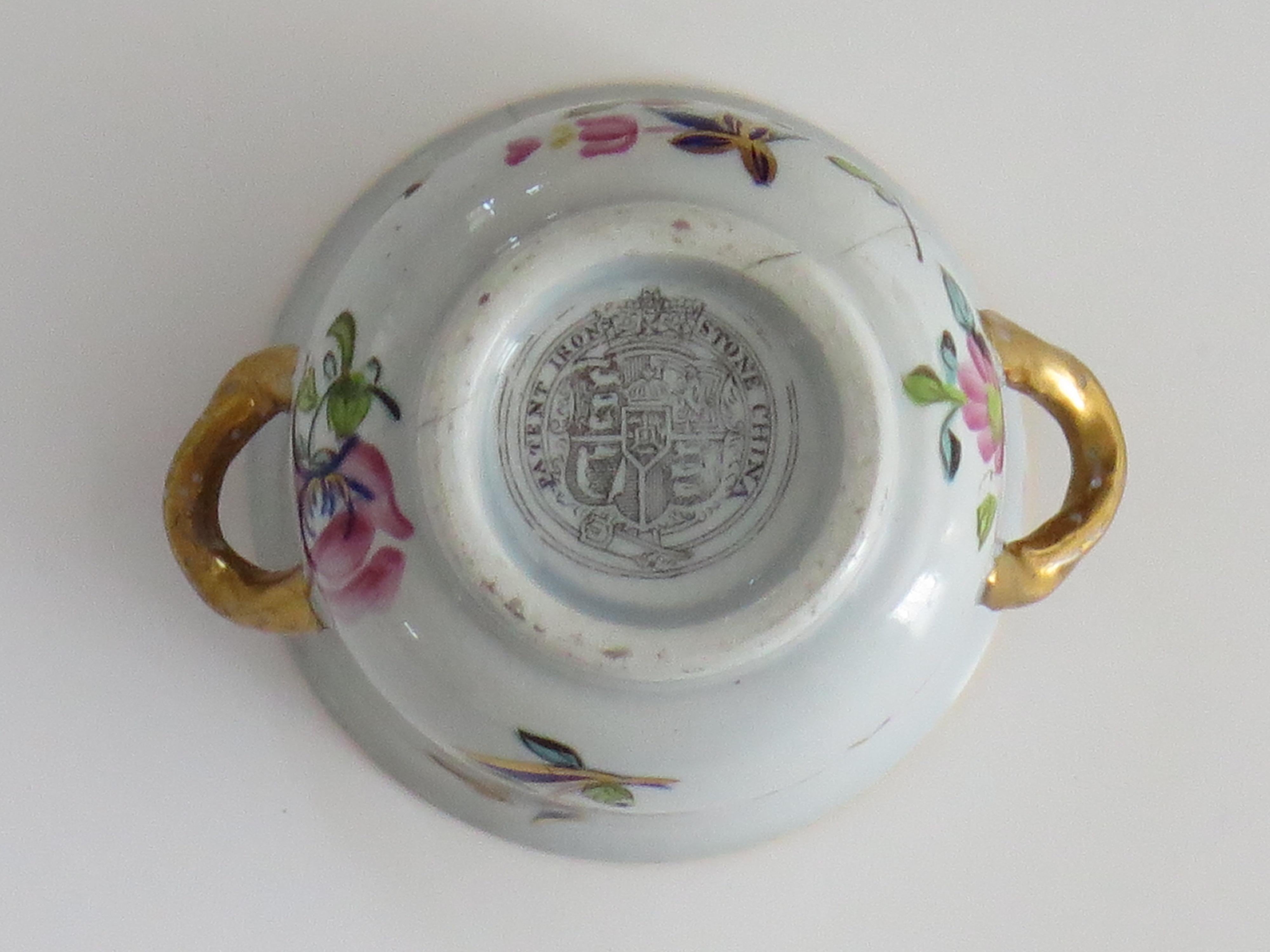 Raro cuenco en miniatura de Mason's Ironstone todo pintado a mano Patrón, circa 1820 en venta 5