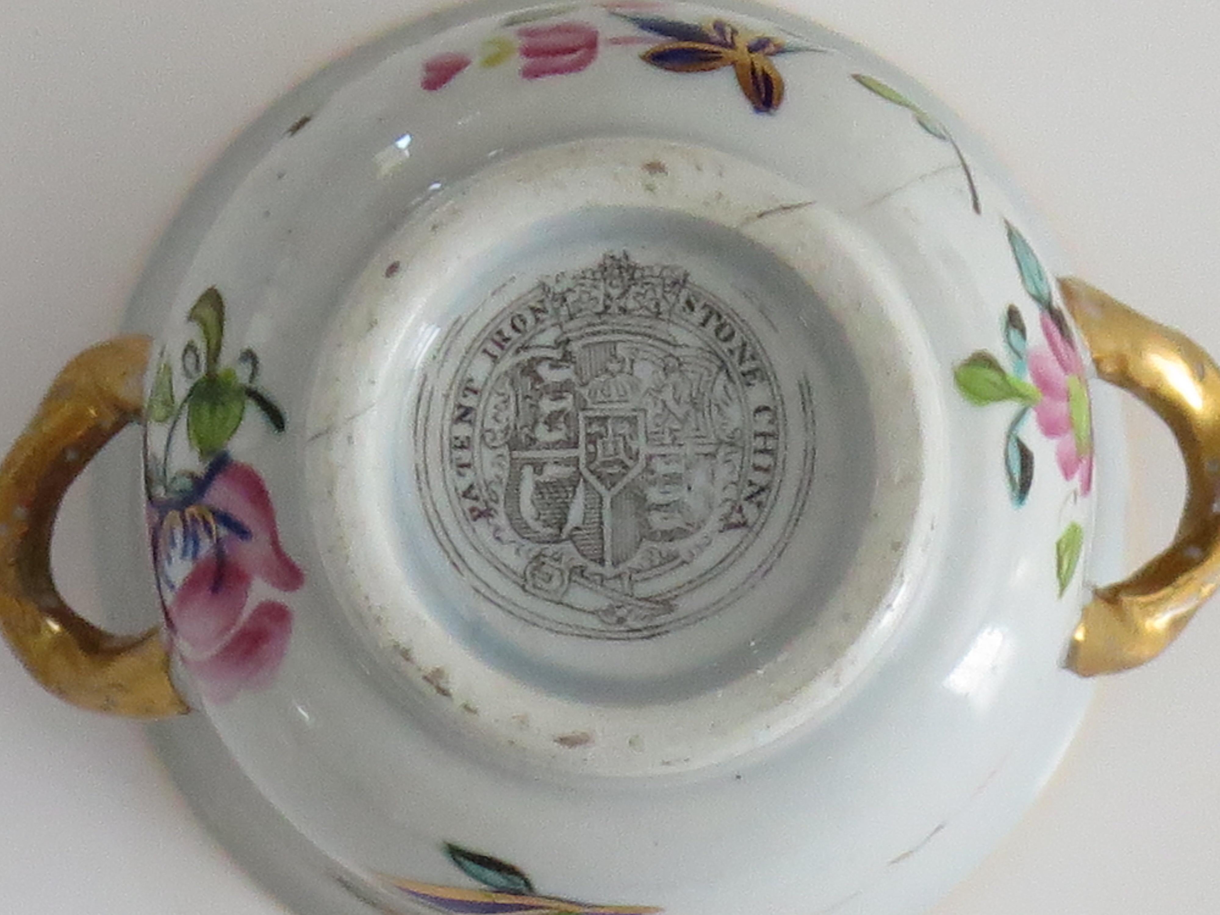 Raro cuenco en miniatura de Mason's Ironstone todo pintado a mano Patrón, circa 1820 en venta 6