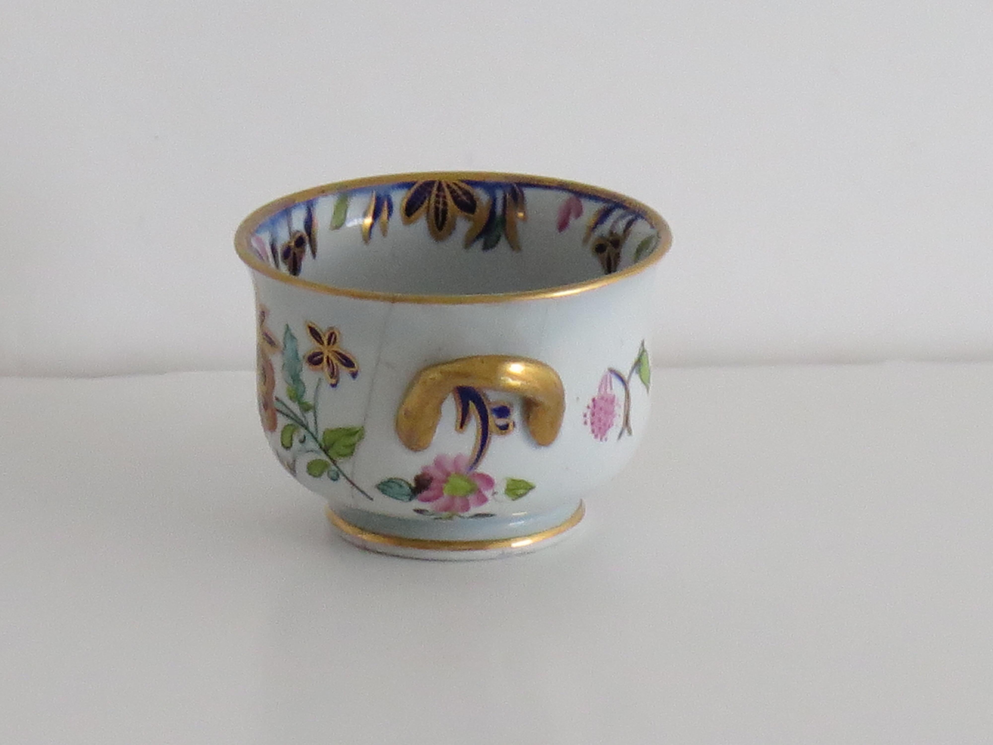 Raro cuenco en miniatura de Mason's Ironstone todo pintado a mano Patrón, circa 1820 Inglés en venta