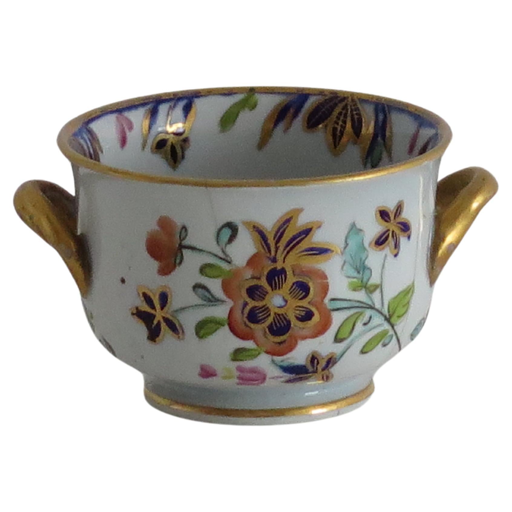 Raro cuenco en miniatura de Mason's Ironstone todo pintado a mano Patrón, circa 1820