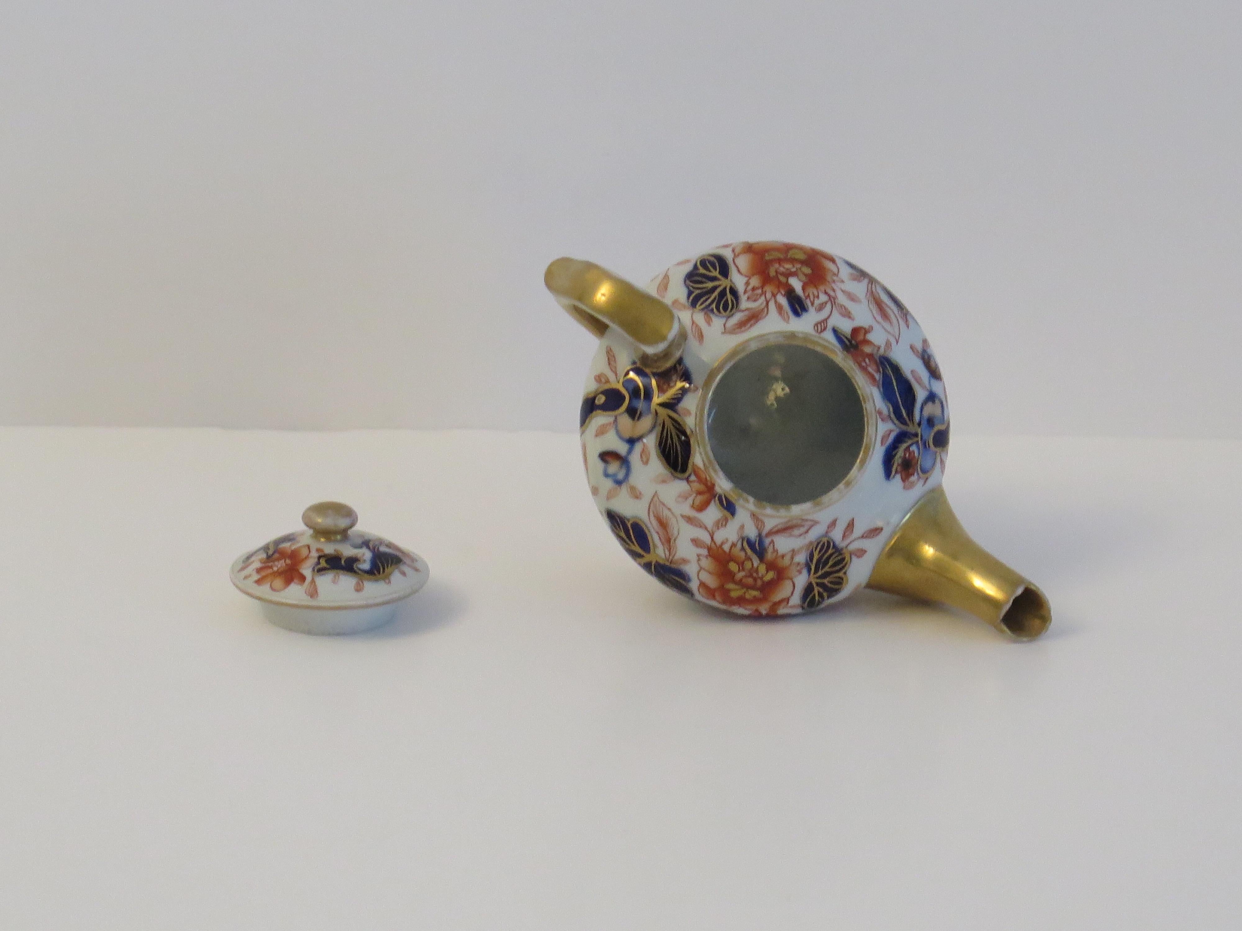 Seltene Mason's Ironstone-Miniatur-Teekanne mit Fayence-Japanischem Muster, um 1820 im Angebot 2