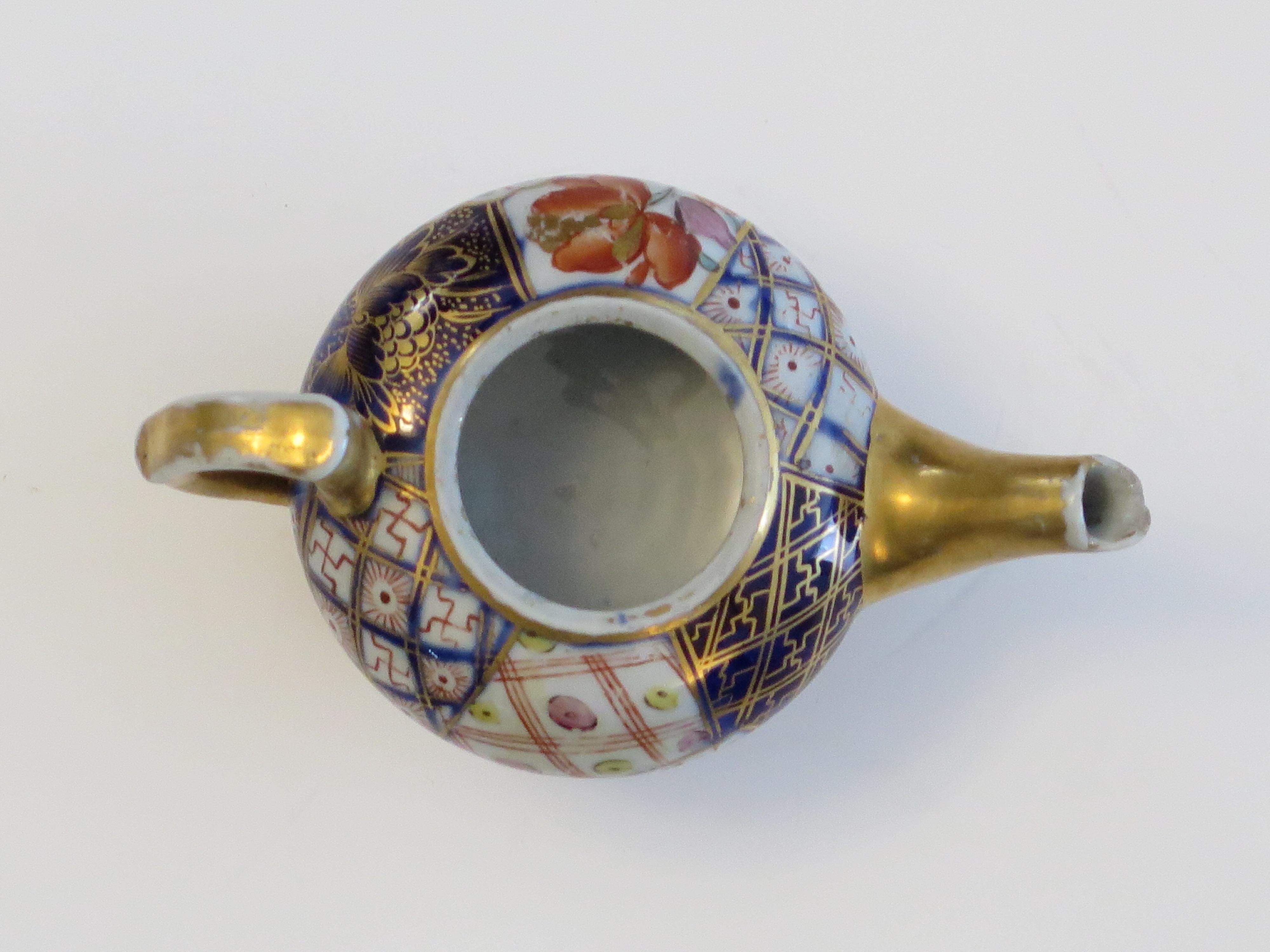 Rare Mason's Ironstone Miniature Teapot in Plaid Japan rare Pattern, circa 1820 For Sale 8
