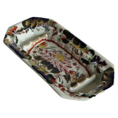 Rare Mason's Ironstone Pen Tray or Dish in Water Lily Pattern, circa 1830