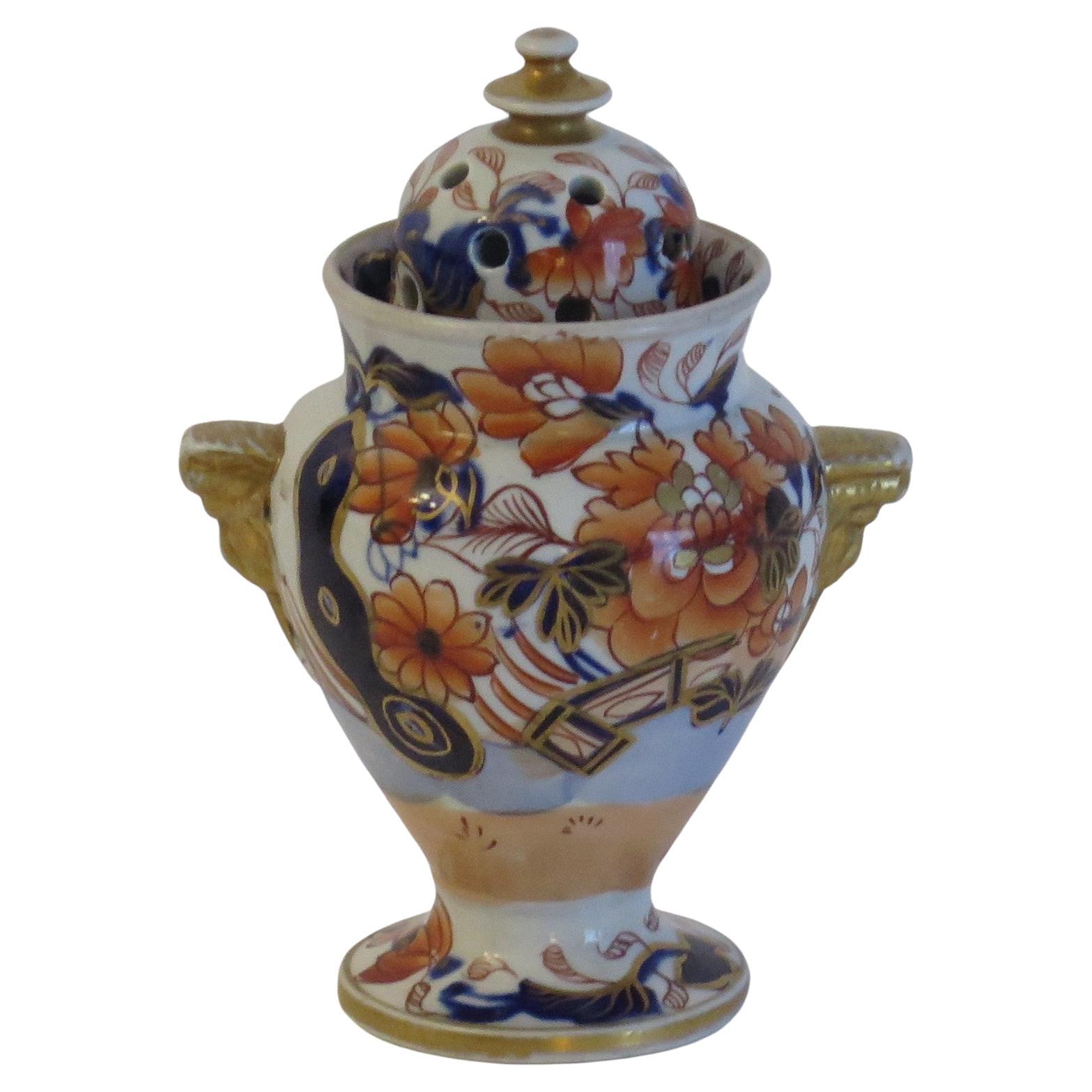 Rare Mason's Ironstone Pot Pourri Vase Fence Japan, English Georgian circa 1817