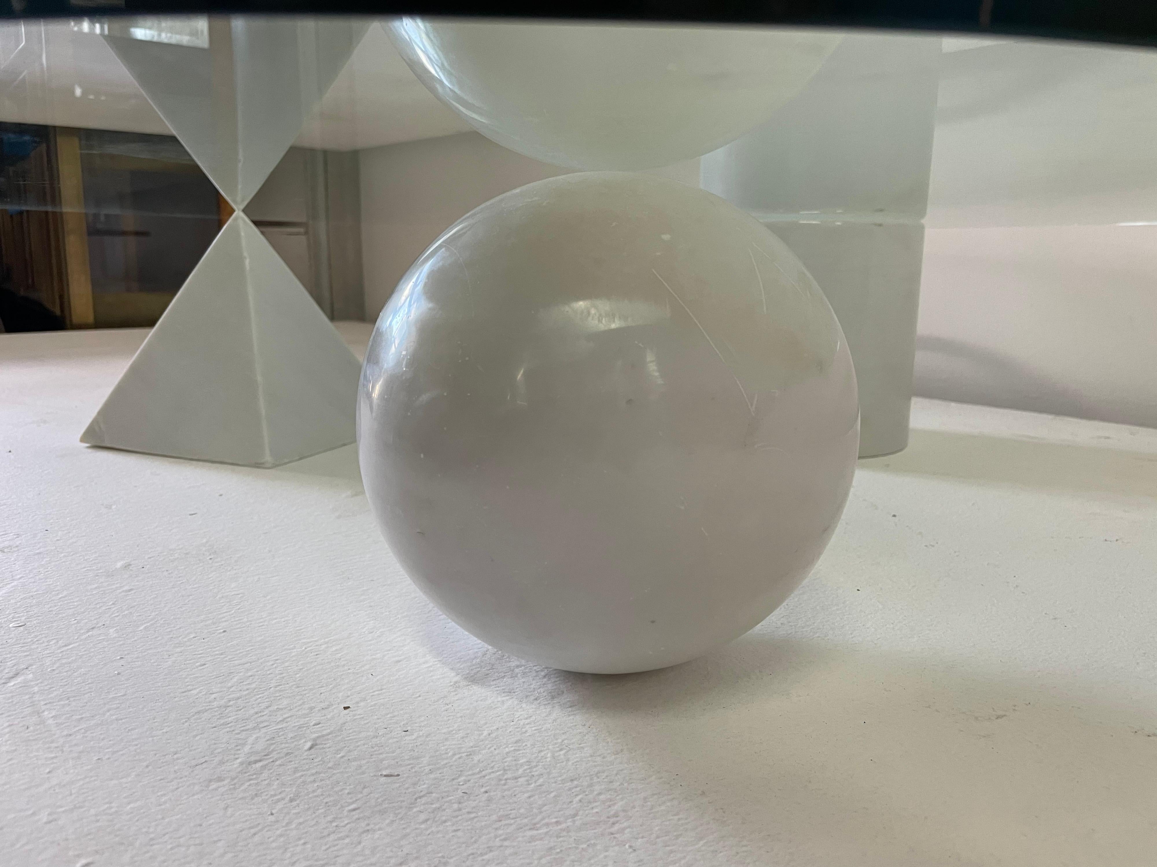 Late 20th Century Rare Massimo & Lella Vignelli 'Metaphora' White Marble Base Cocktail Table
