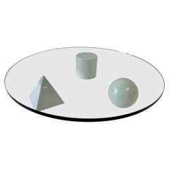 Rare Massimo & Lella Vignelli 'Metaphora' White Marble Base Cocktail Table