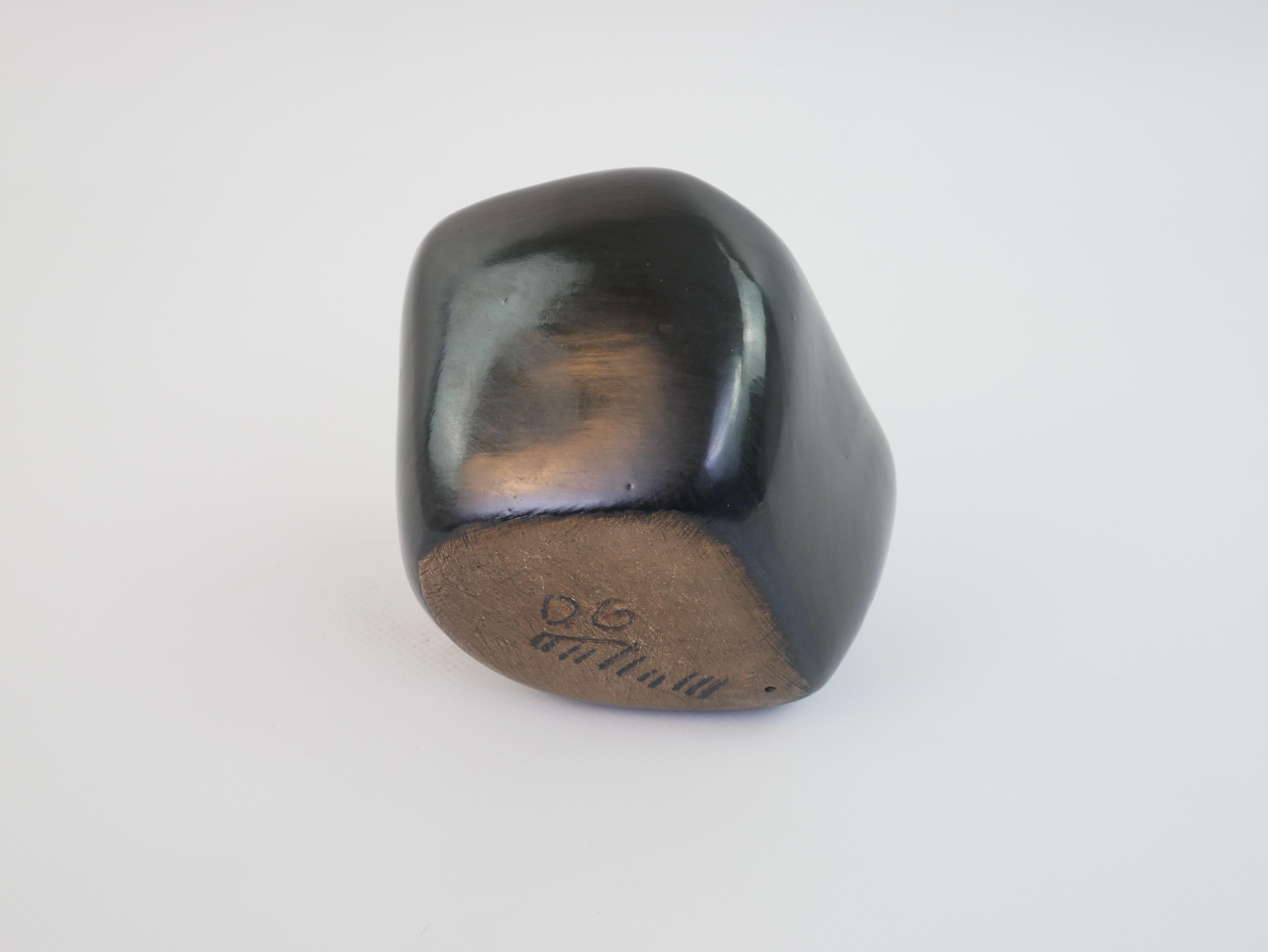 Rare mat black ceramic ashtray by Denise Gatard For Sale 10