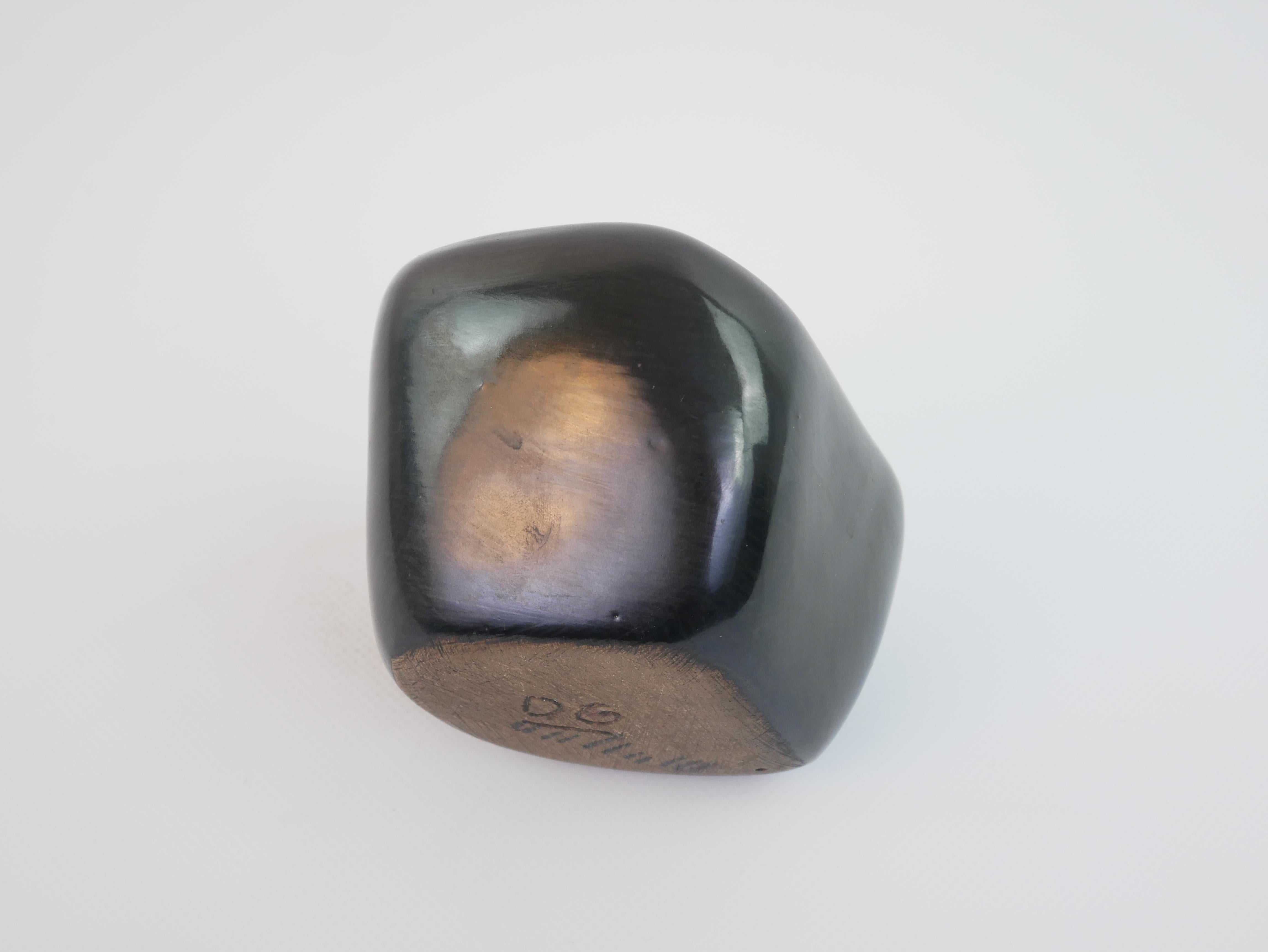 Rare mat black ceramic ashtray by Denise Gatard For Sale 11