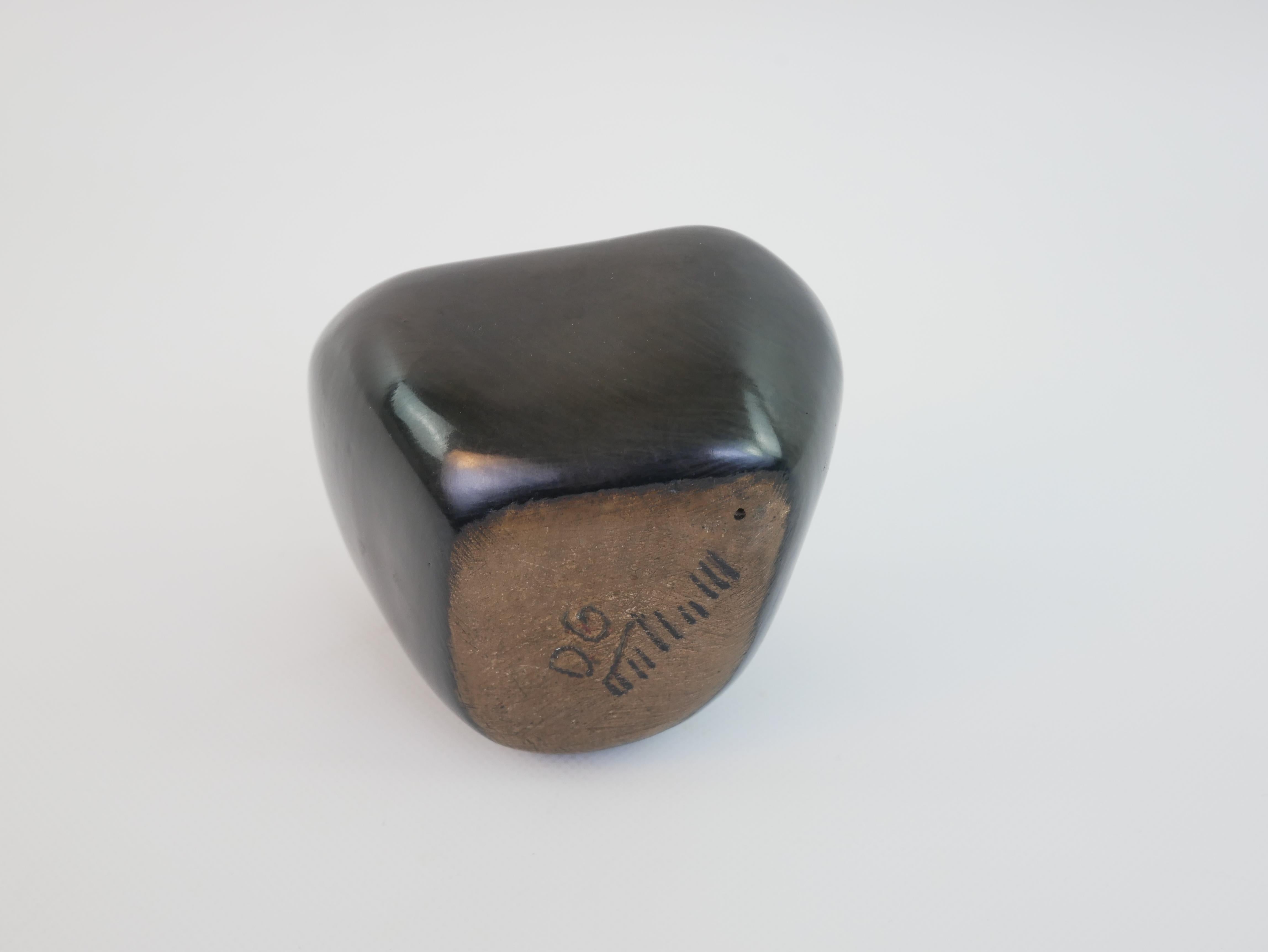 Rare mat black ceramic ashtray by Denise Gatard For Sale 12