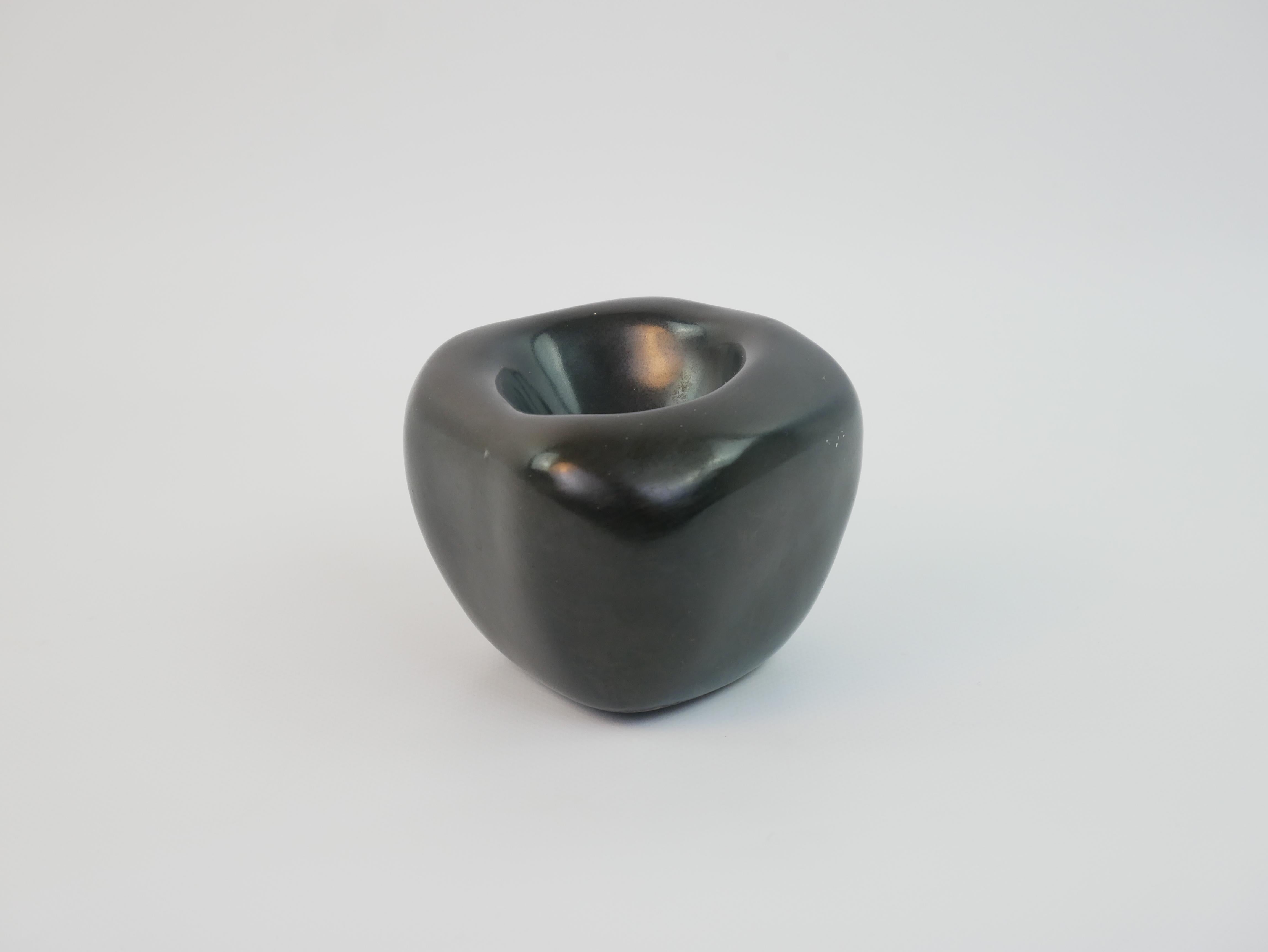Mid-Century Modern Rare mat black ceramic ashtray by Denise Gatard For Sale