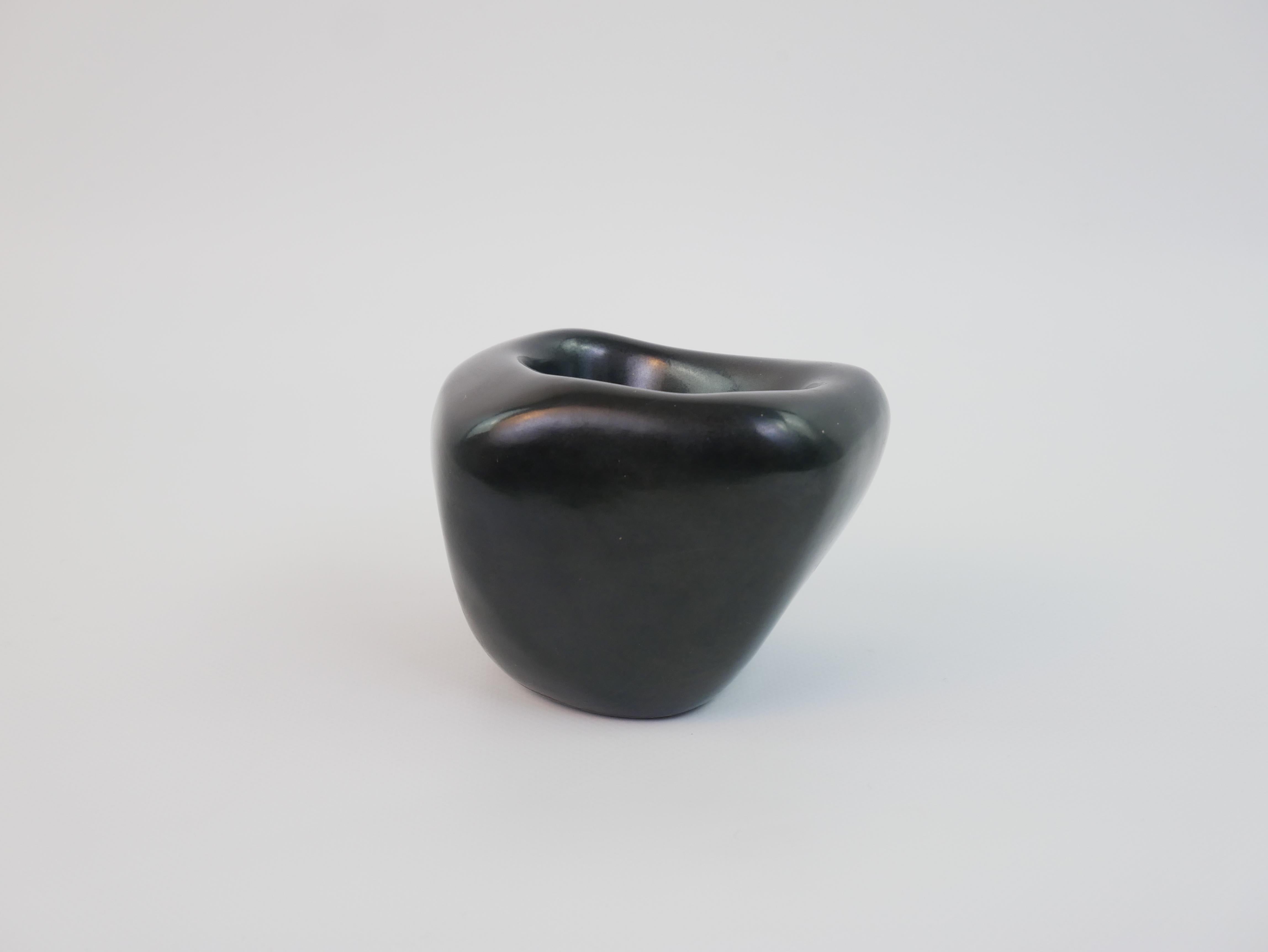 Mid-20th Century Rare mat black ceramic ashtray by Denise Gatard For Sale