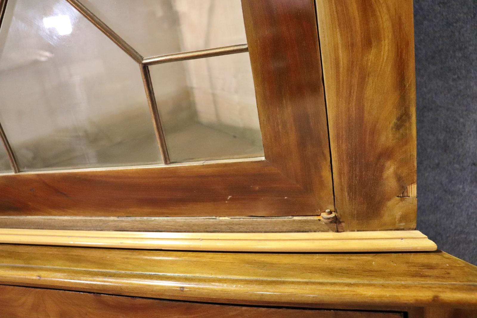 Mahogany Rare Matched Pair Edwardian Chippendale Style Individual Glazed Corner Cabinets For Sale