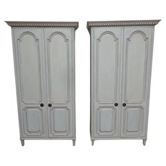RARE Matching Gustavian Style Wardrobes