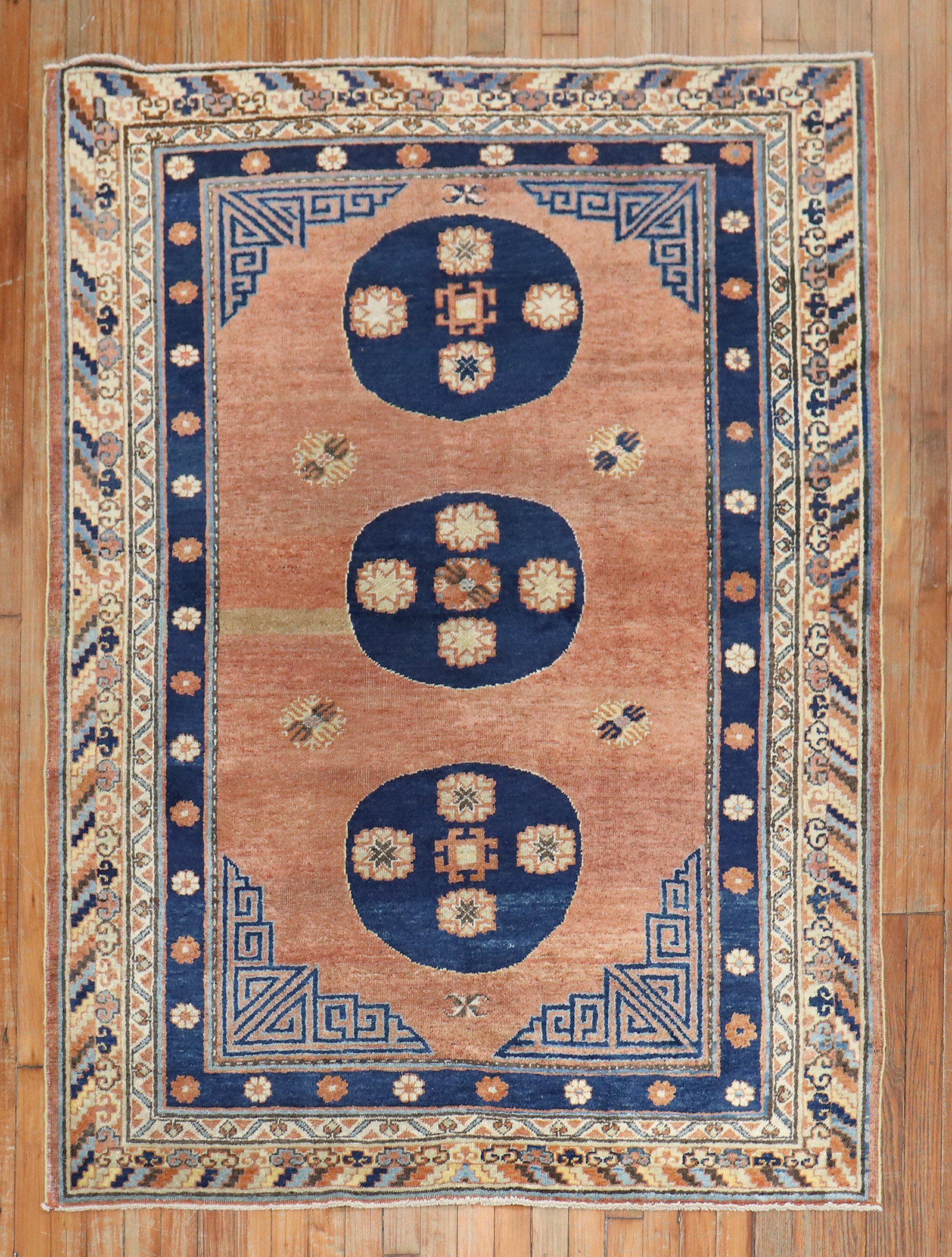 Rare Matching Pair of Antique Khotan Carpets For Sale 2