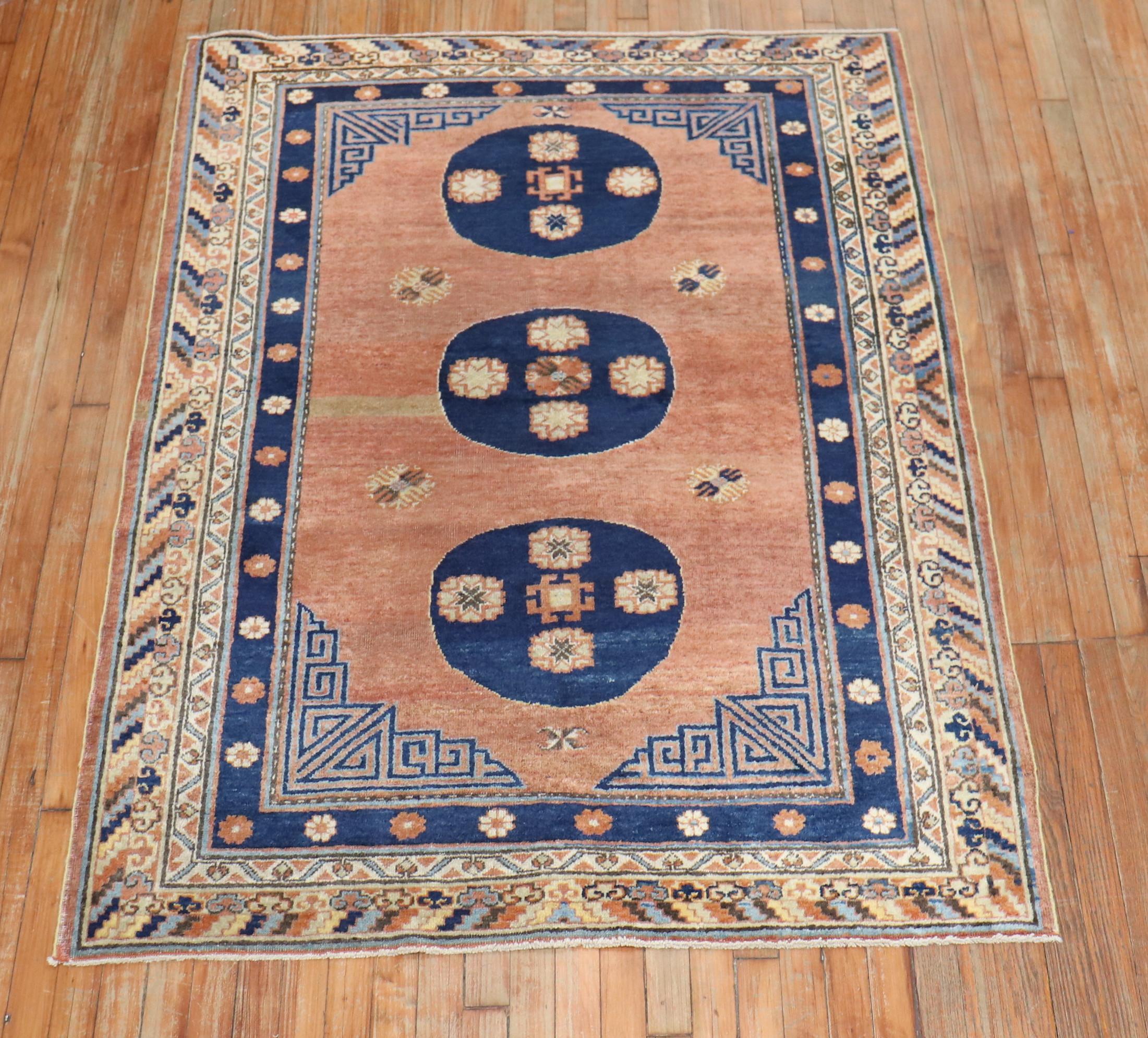 Rare Matching Pair of Antique Khotan Carpets For Sale 3