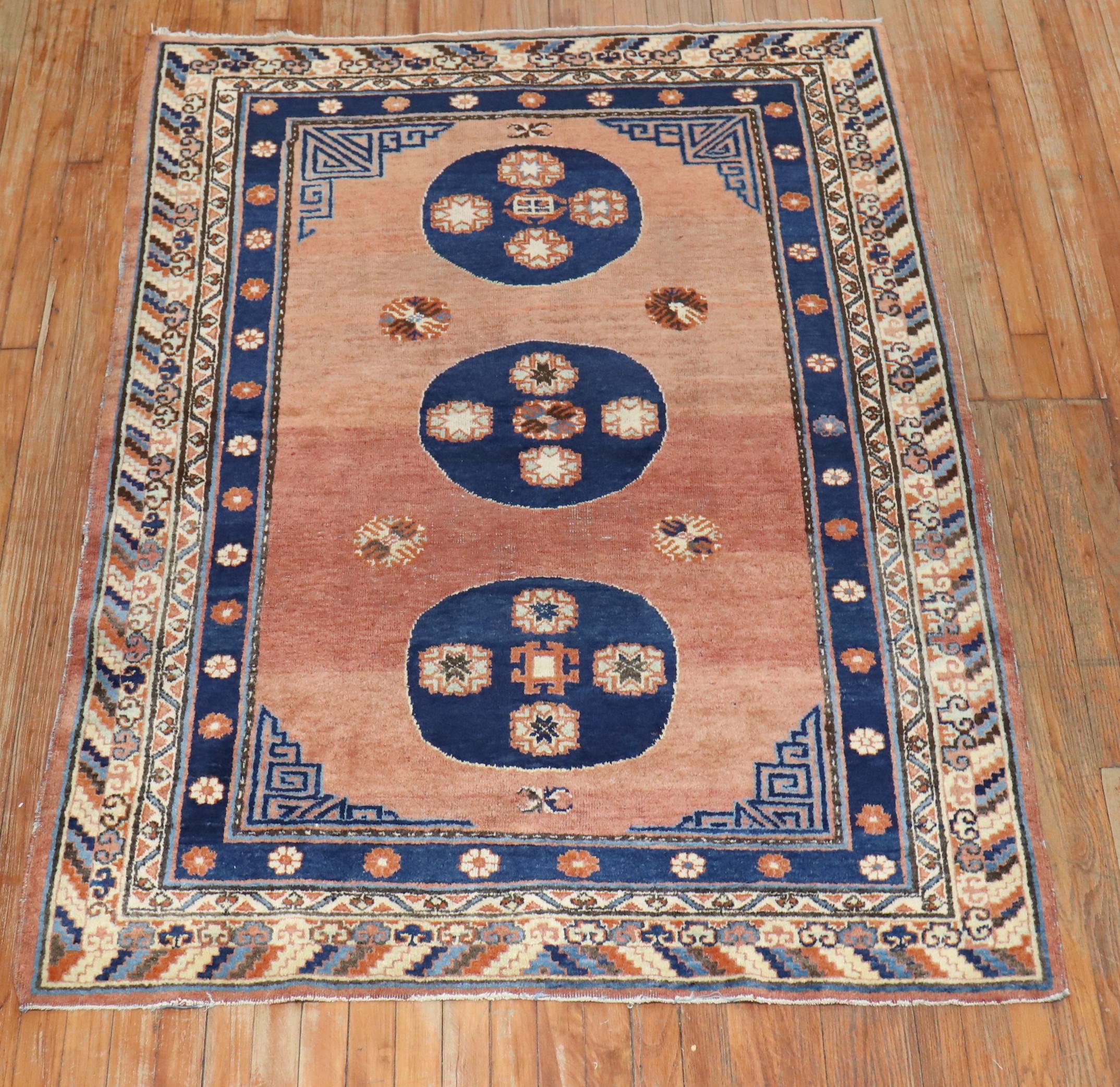 Rare Matching Pair of Antique Khotan Carpets For Sale 6