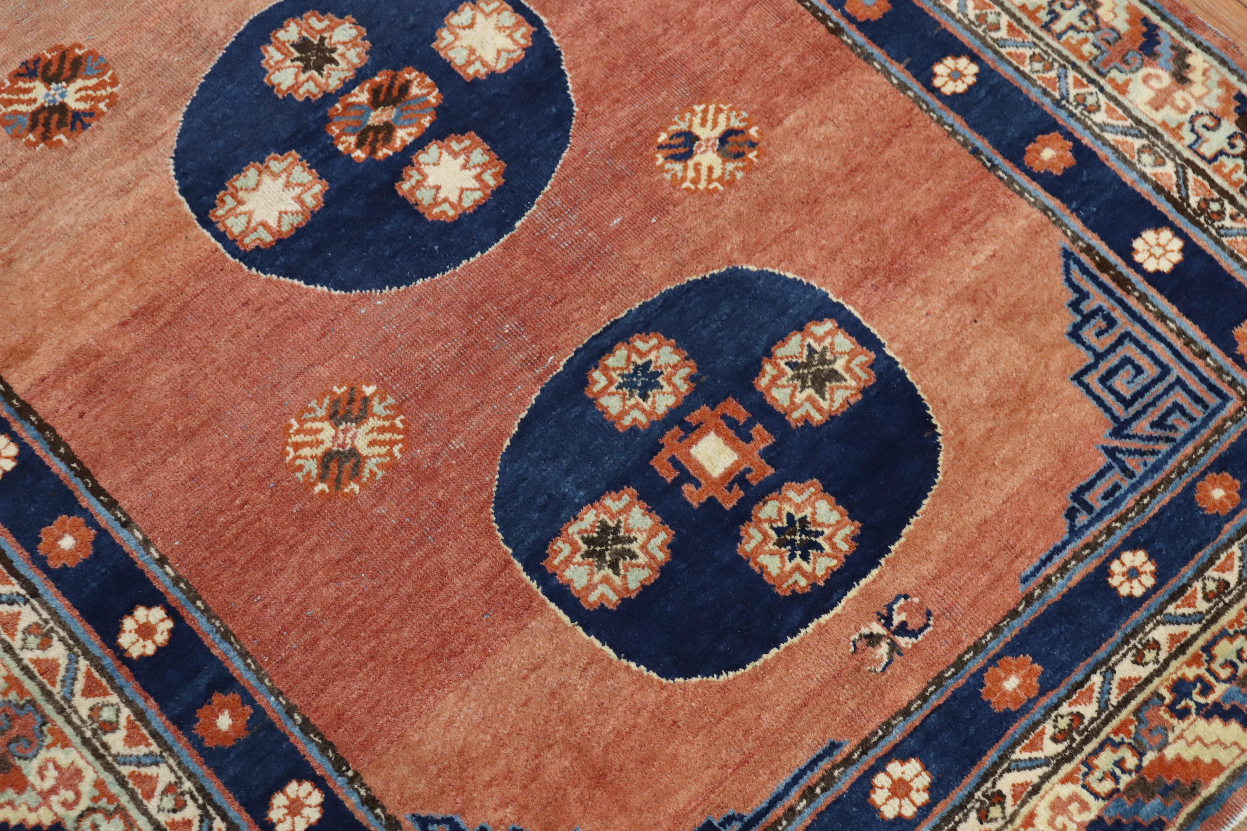 Rare Matching Pair of Antique Khotan Carpets For Sale 8