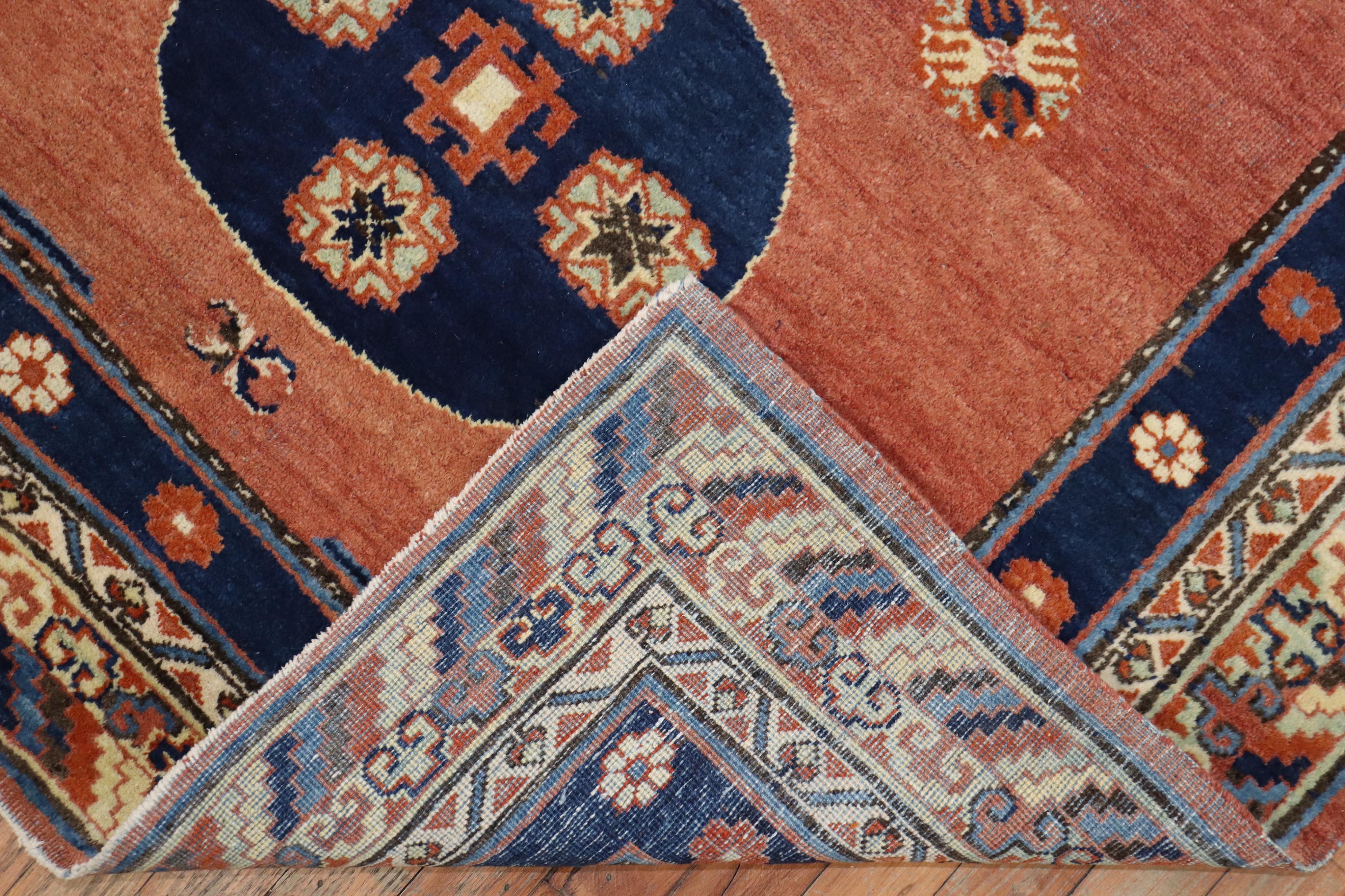 Chinese Export Rare Matching Pair of Antique Khotan Carpets For Sale