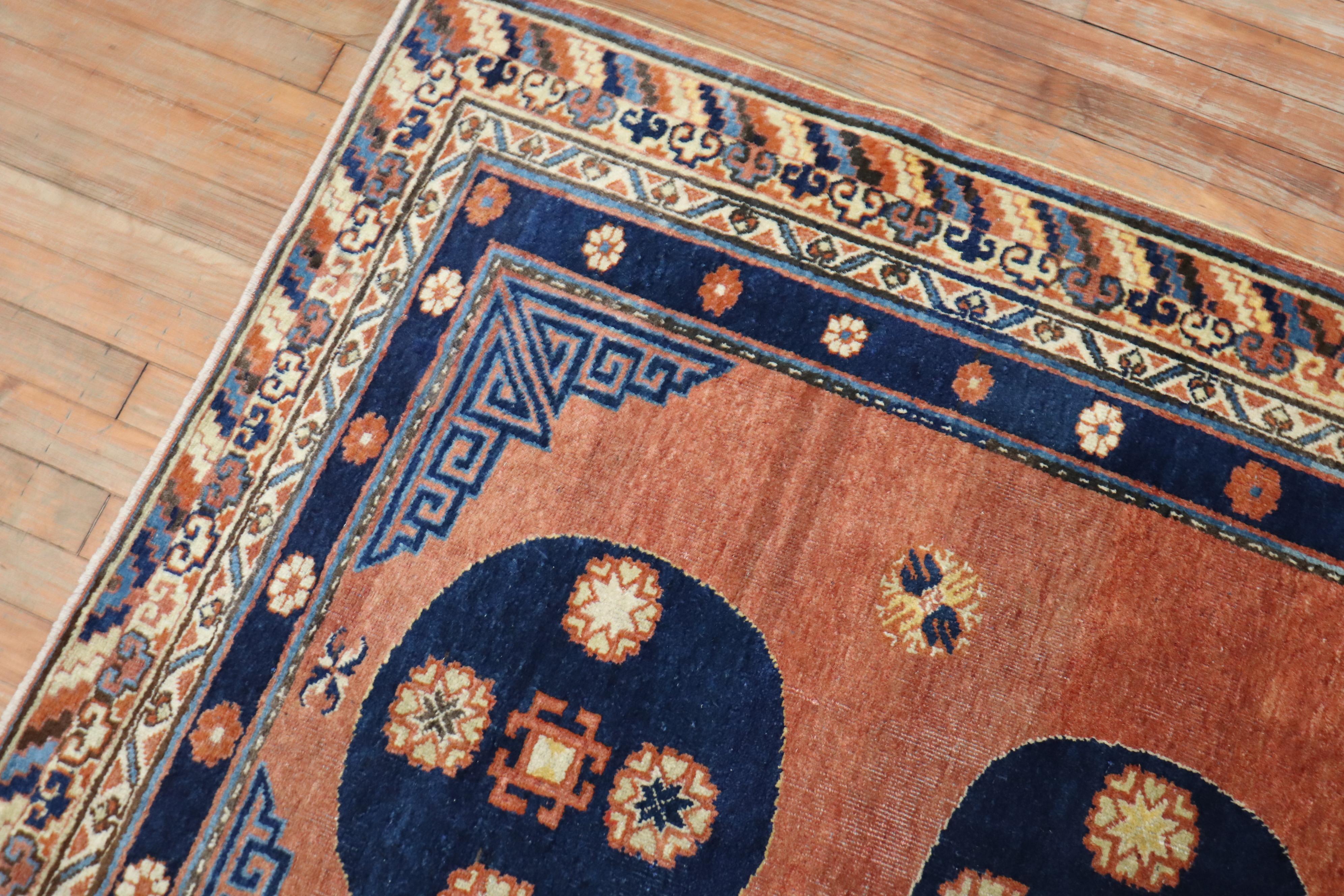 20th Century Rare Matching Pair of Antique Khotan Carpets For Sale