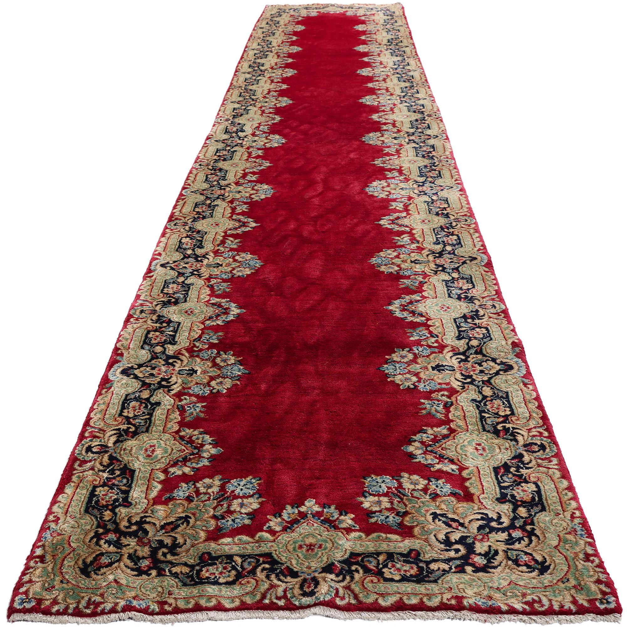 Rare Matching Pair of Antique Persian Kerman Rugs with Traditional Style For Sale 5