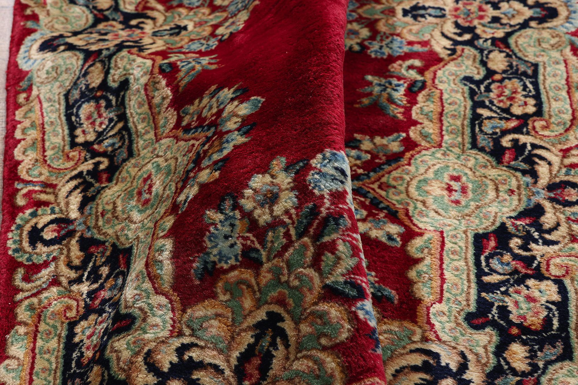Rare Matching Pair of Antique Persian Kerman Rugs with Traditional Style For Sale 6