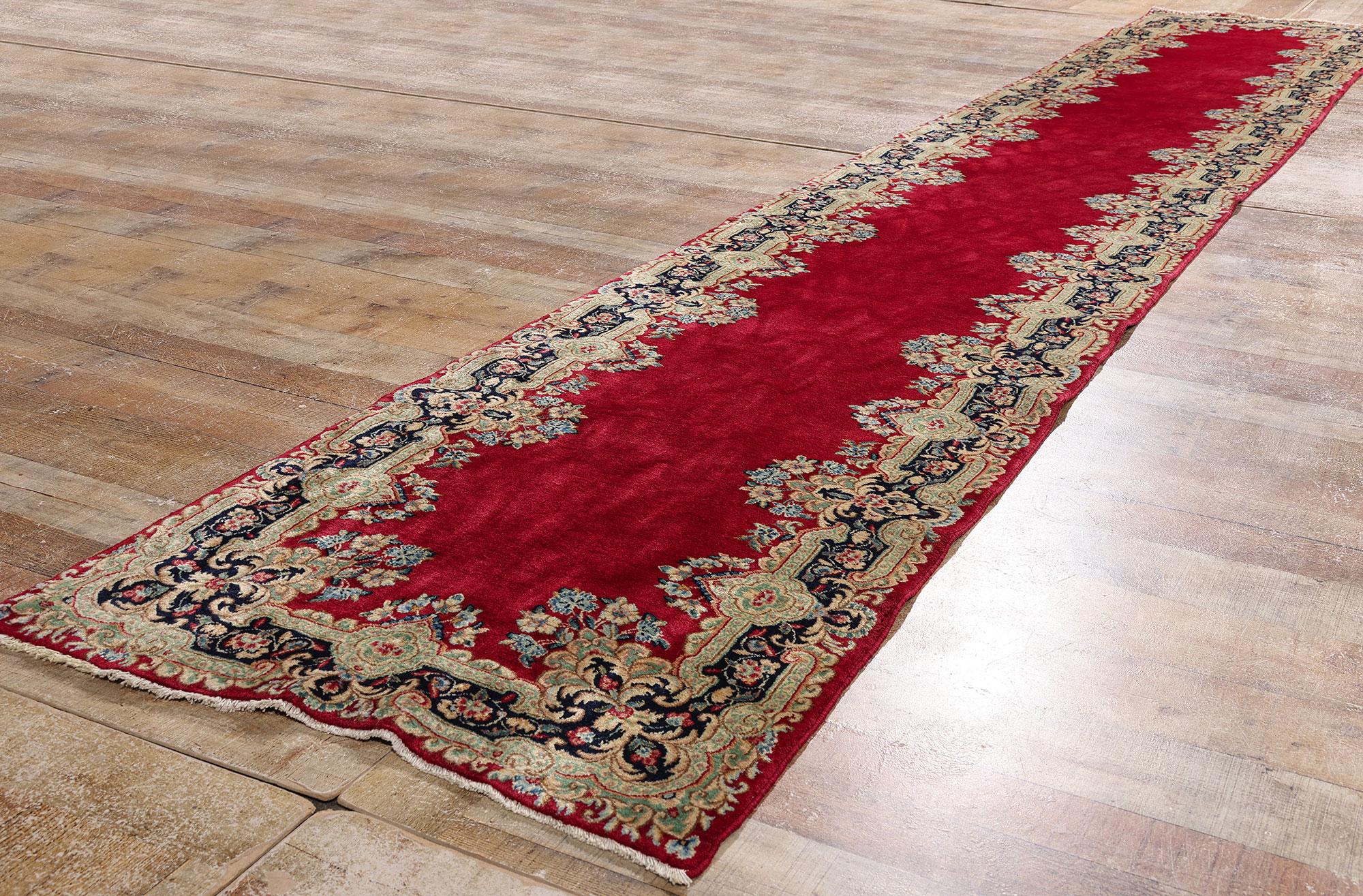 Kirman Rare Matching Pair of Antique Persian Kerman Rugs with Traditional Style For Sale