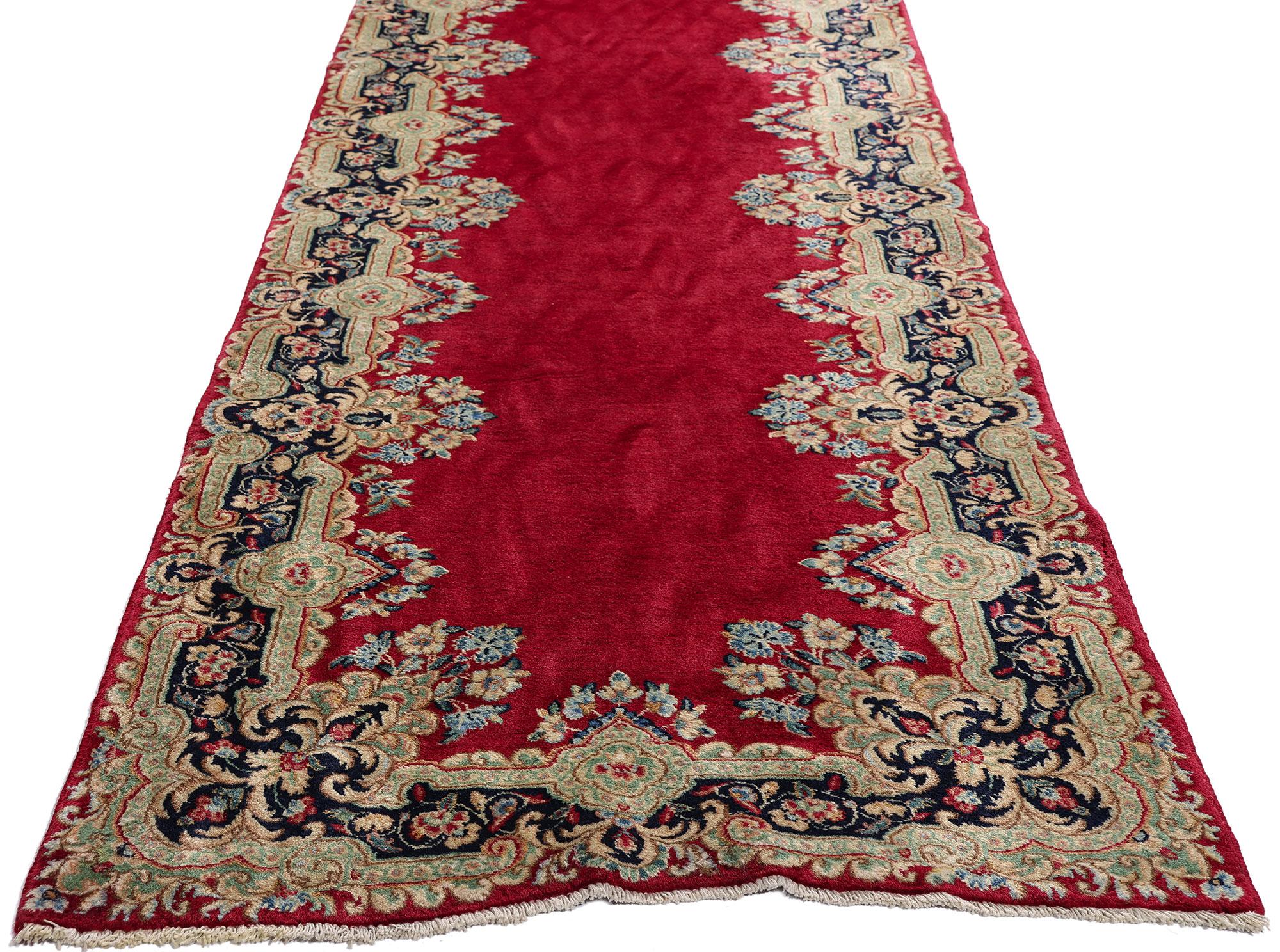 Hand-Knotted Rare Matching Pair of Antique Persian Kerman Rugs with Traditional Style For Sale