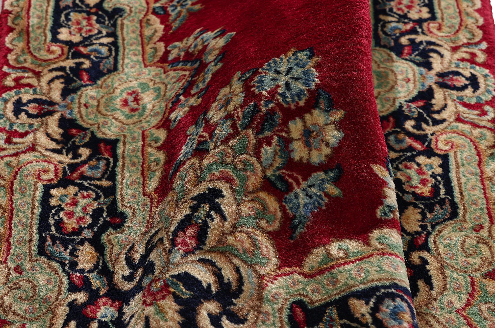20th Century Rare Matching Pair of Antique Persian Kerman Rugs with Traditional Style For Sale