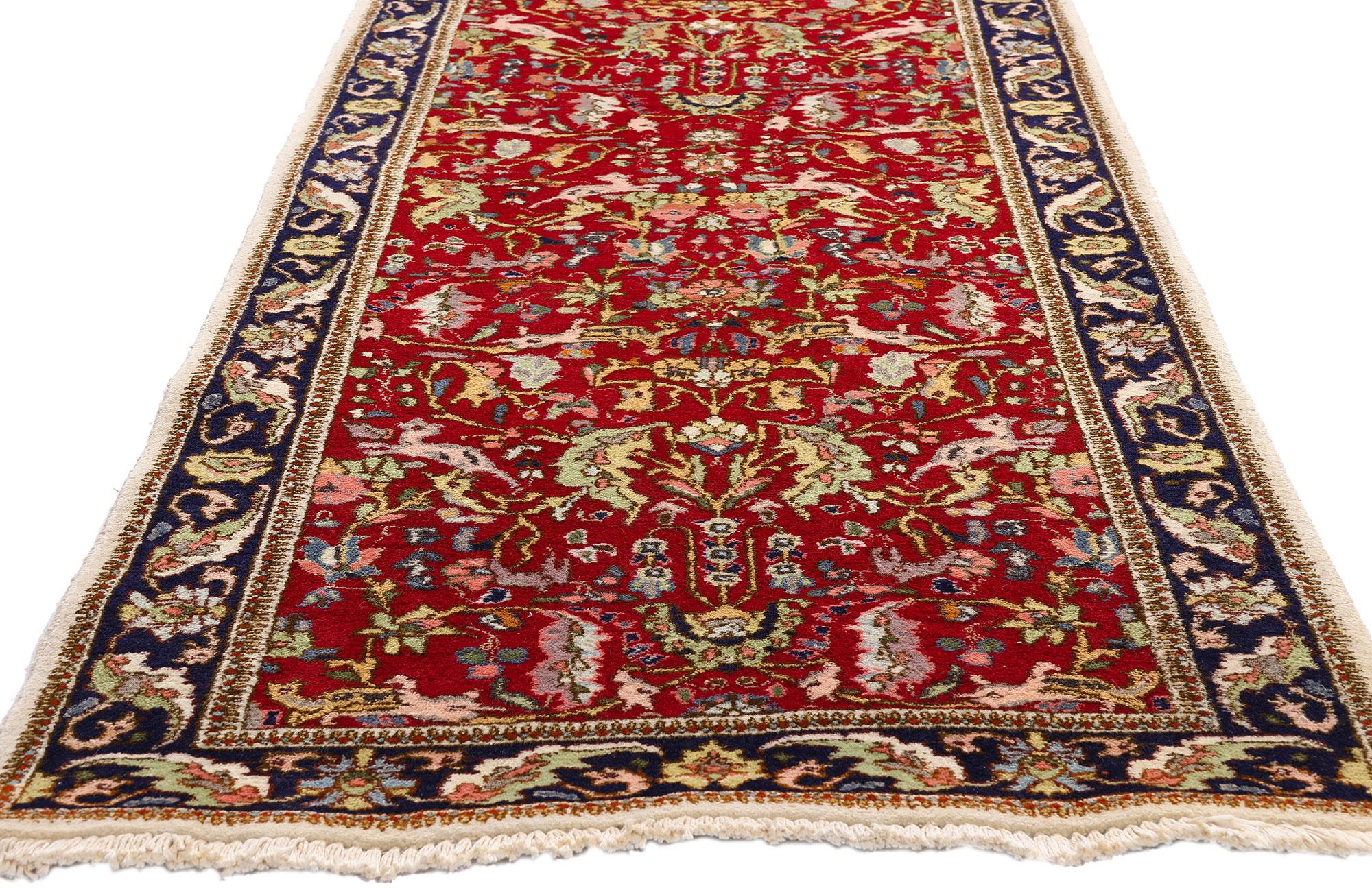Rare Matching Pair of Antique Persian Tabriz Carpet Runners For Sale 7