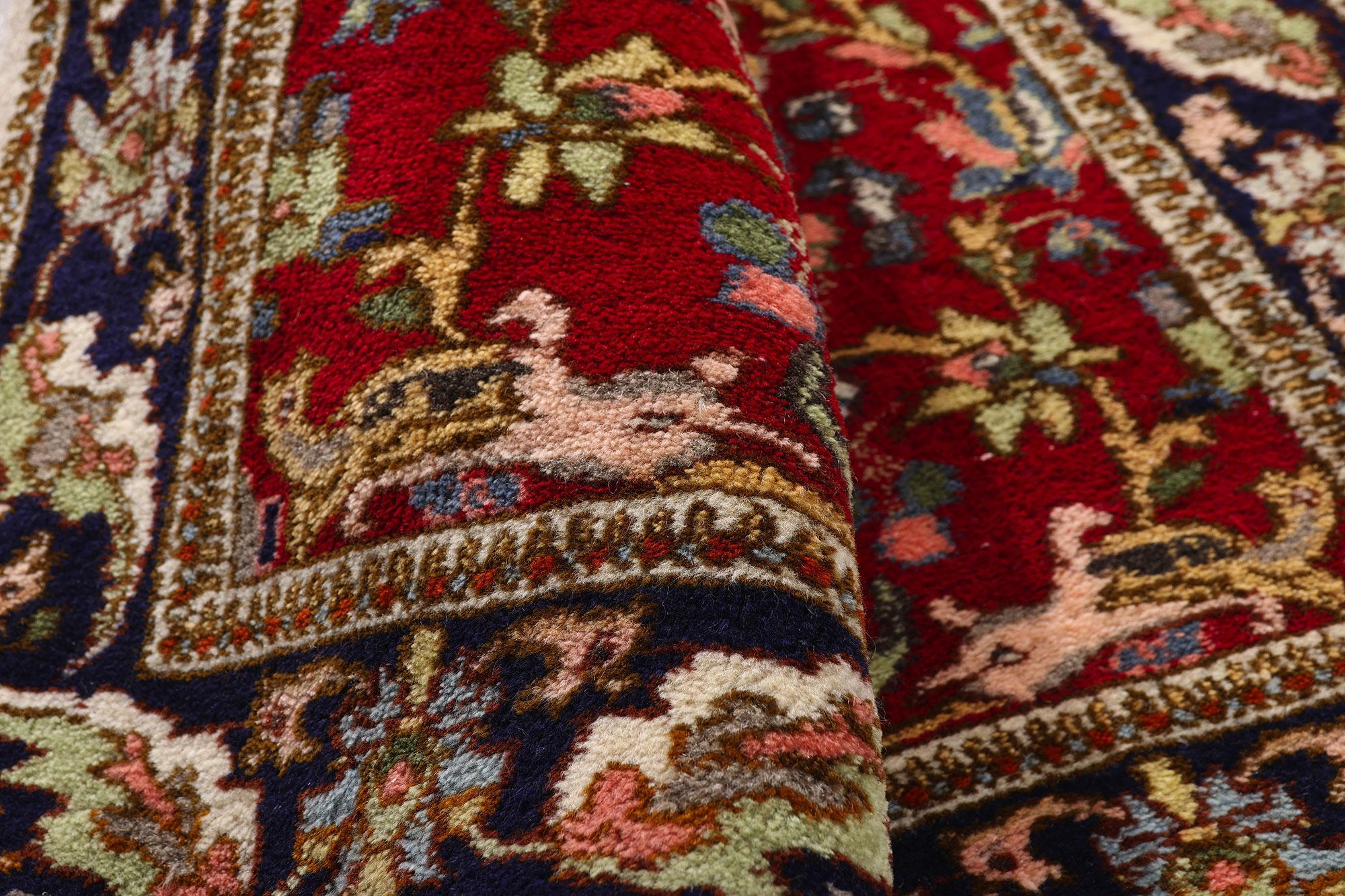 Rare Matching Pair of Antique Persian Tabriz Carpet Runners For Sale 8