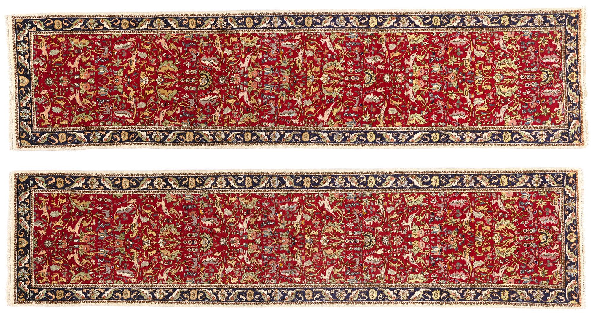 Rare Matching Pair of Antique Persian Tabriz Carpet Runners For Sale 10