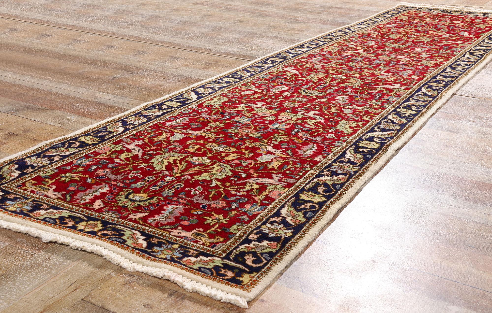 Hand-Knotted Rare Matching Pair of Antique Persian Tabriz Carpet Runners For Sale