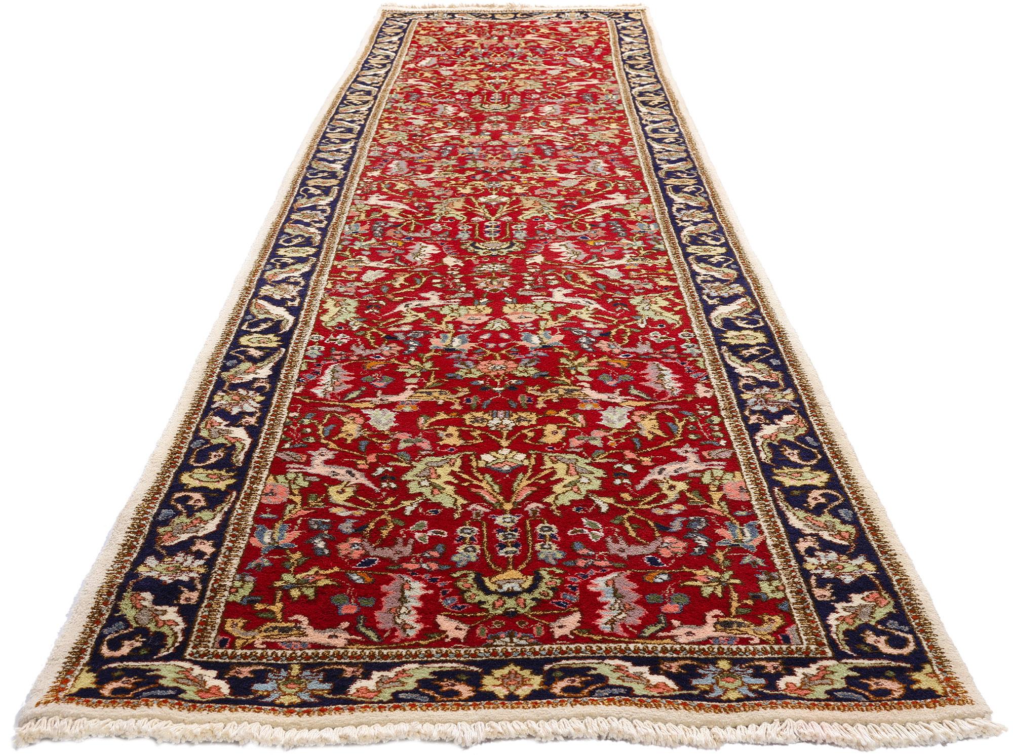 Rare Matching Pair of Antique Persian Tabriz Carpet Runners In Good Condition For Sale In Dallas, TX