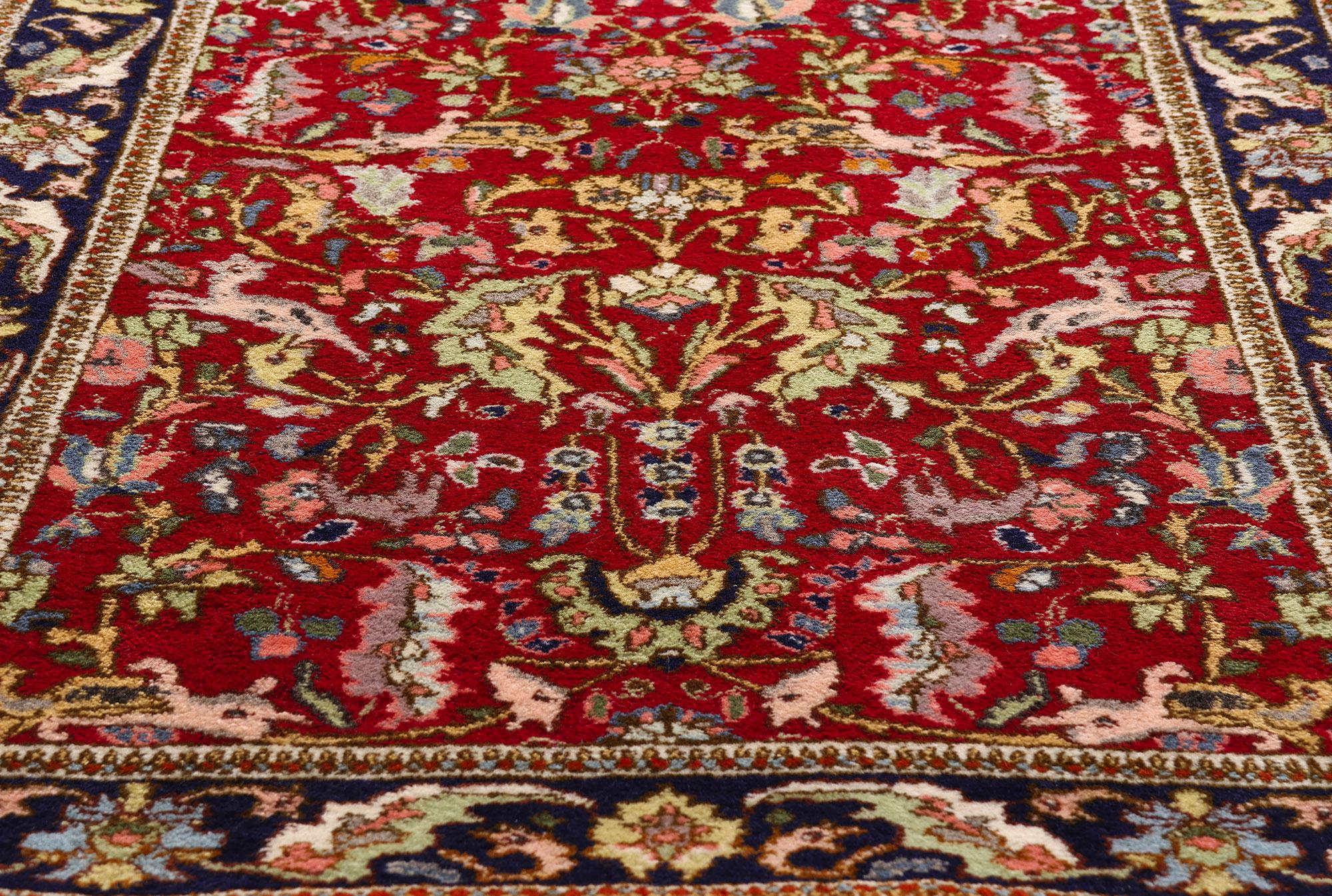 Wool Rare Matching Pair of Antique Persian Tabriz Carpet Runners For Sale
