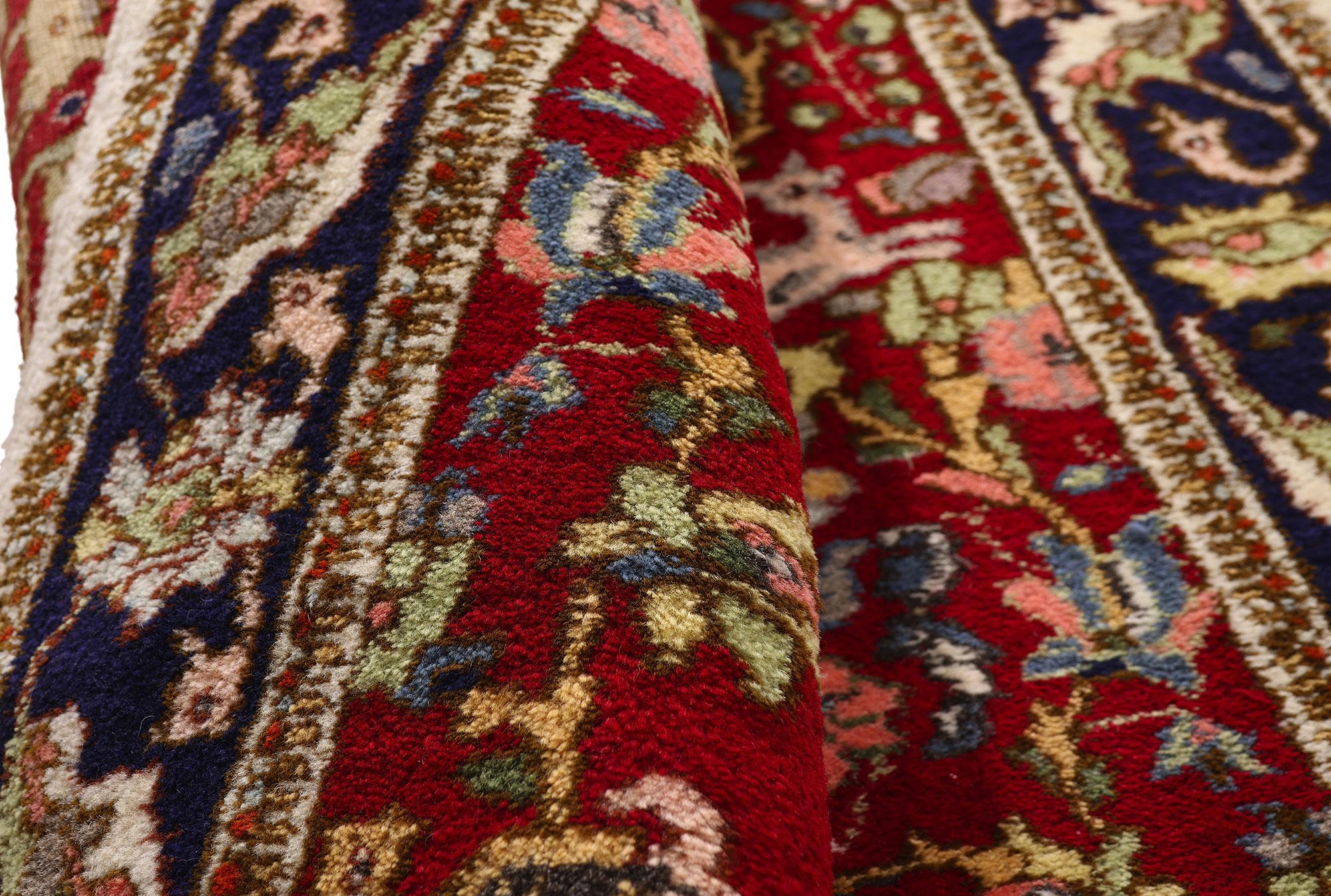Rare Matching Pair of Antique Persian Tabriz Carpet Runners For Sale 1