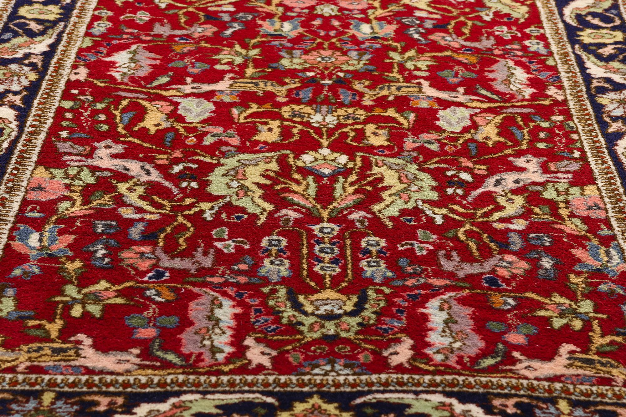 Rare Matching Pair of Antique Persian Tabriz Carpet Runners For Sale 3