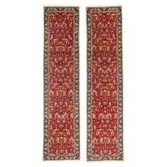 Rare Matching Pair of Antique Persian Tabriz Carpet Runners