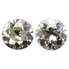 Rare Matching Pair of Old European Cut Diamonds – 6.58 Carats Total, GIA Cert