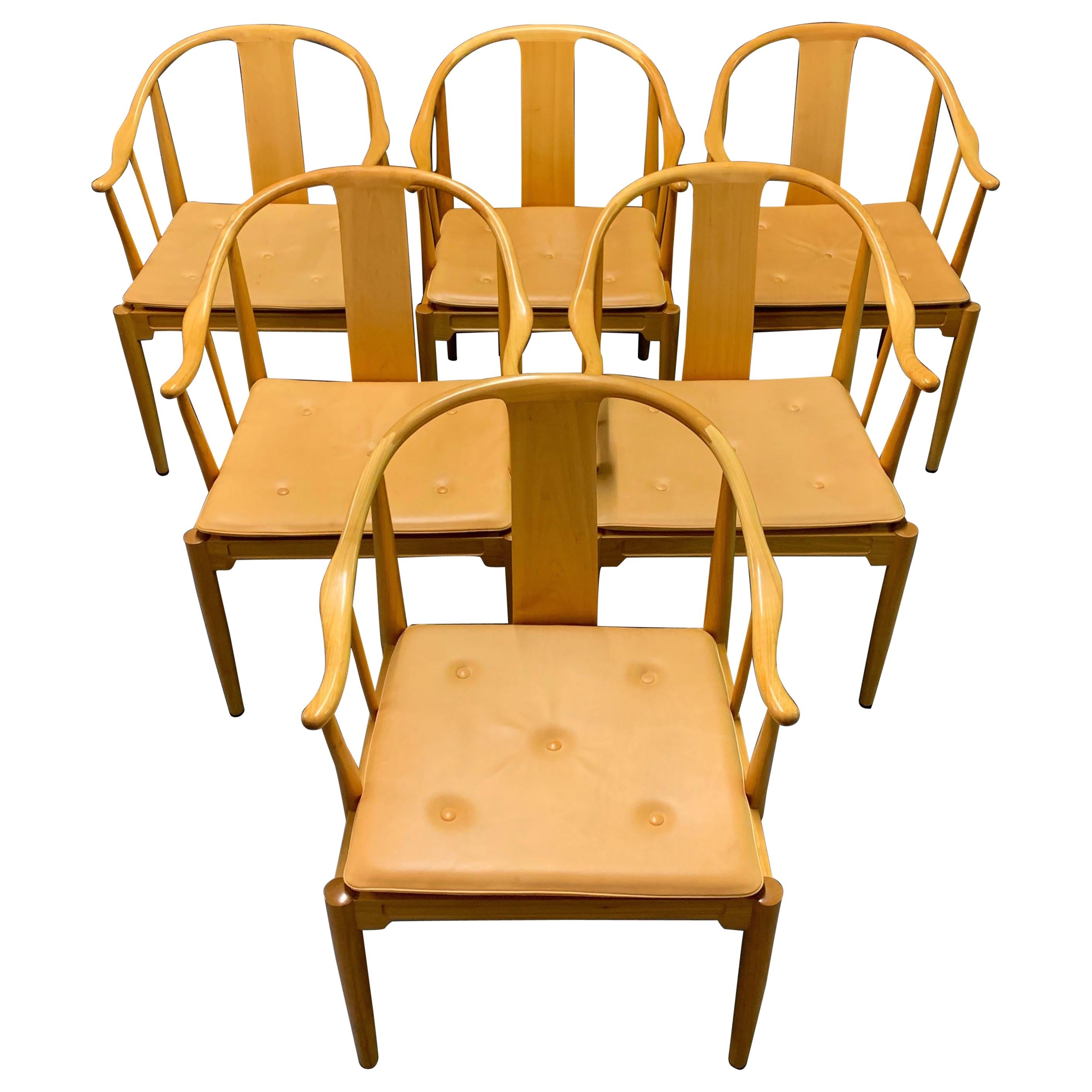 Rare Matching Set of 6 Chinese Dining Chairs by Hans Wegner