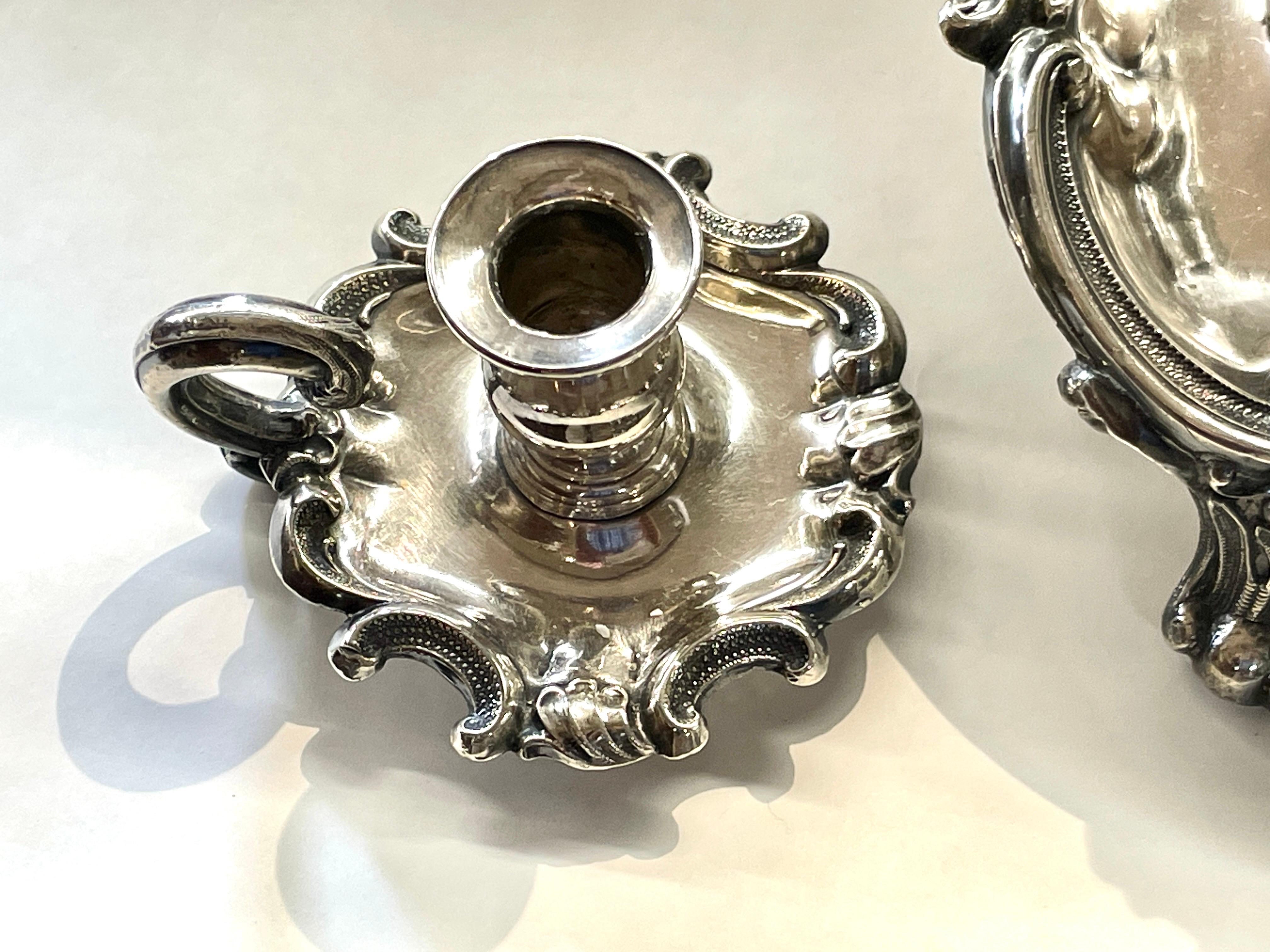 Rare Matthew Boulton Old Sheffield Plate & Cut Crystal Rococo 2-Bottle Inkstand For Sale 2