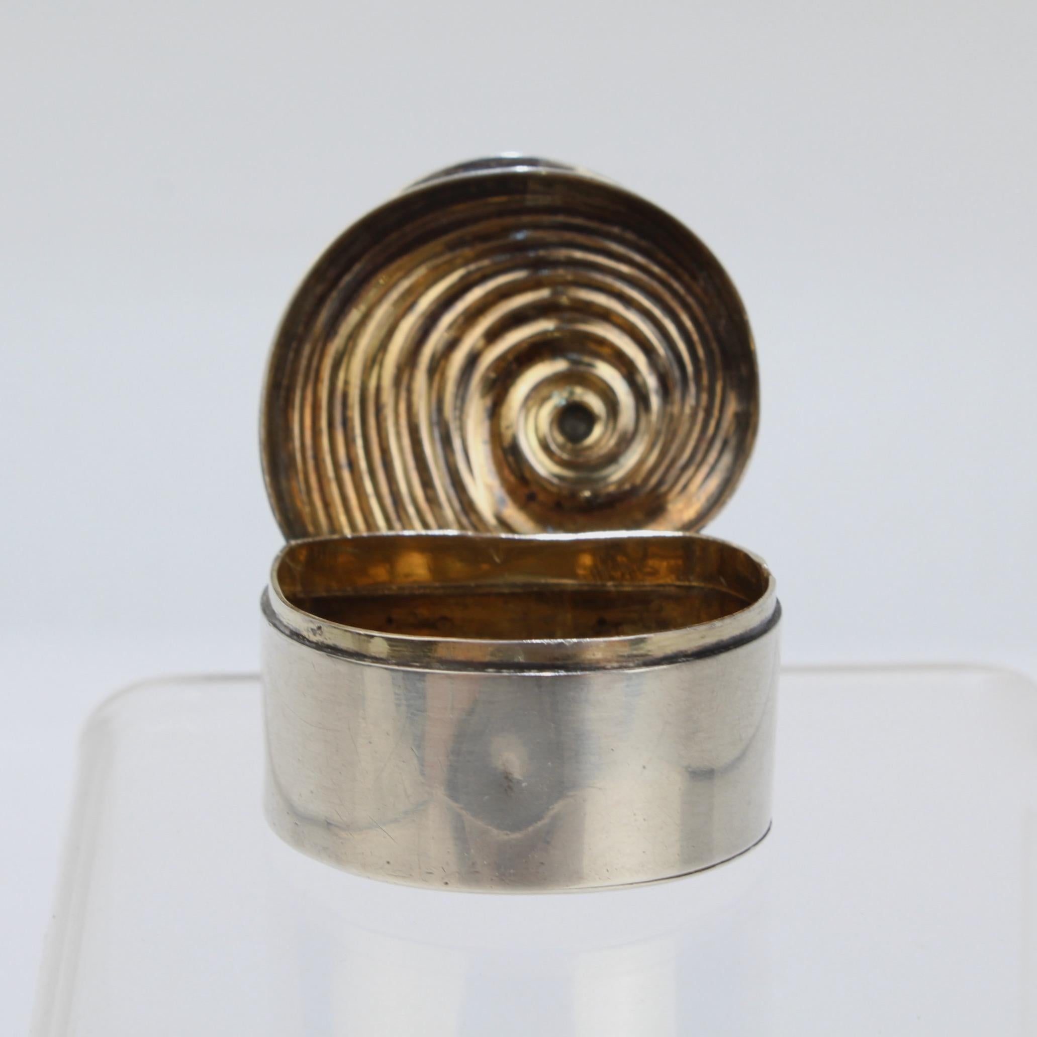 Rare Matthew Linwood Gilt Georgian English Sterling Silver Seashell Form Box For Sale 11