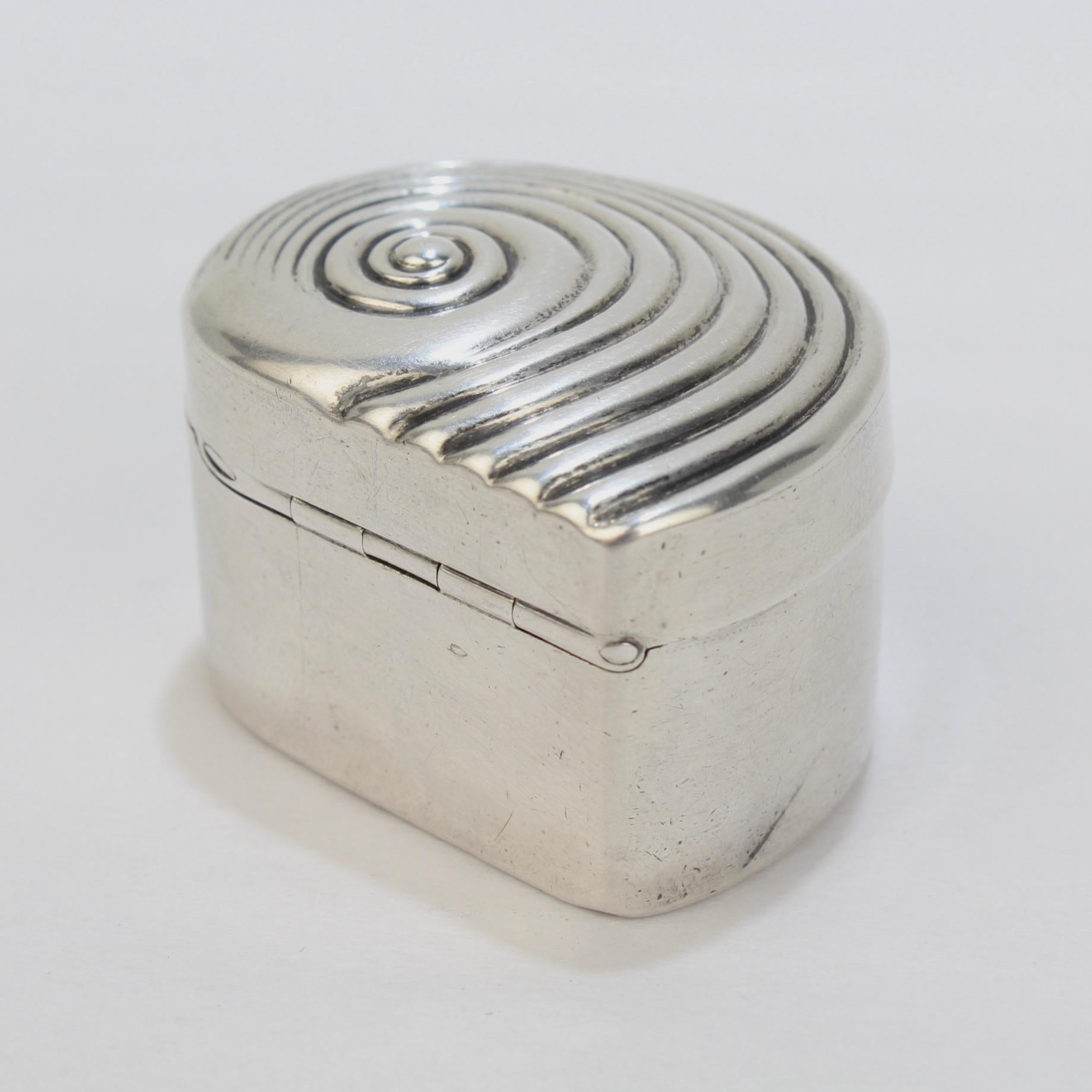 George III Rare Matthew Linwood Gilt Georgian English Sterling Silver Seashell Form Box For Sale