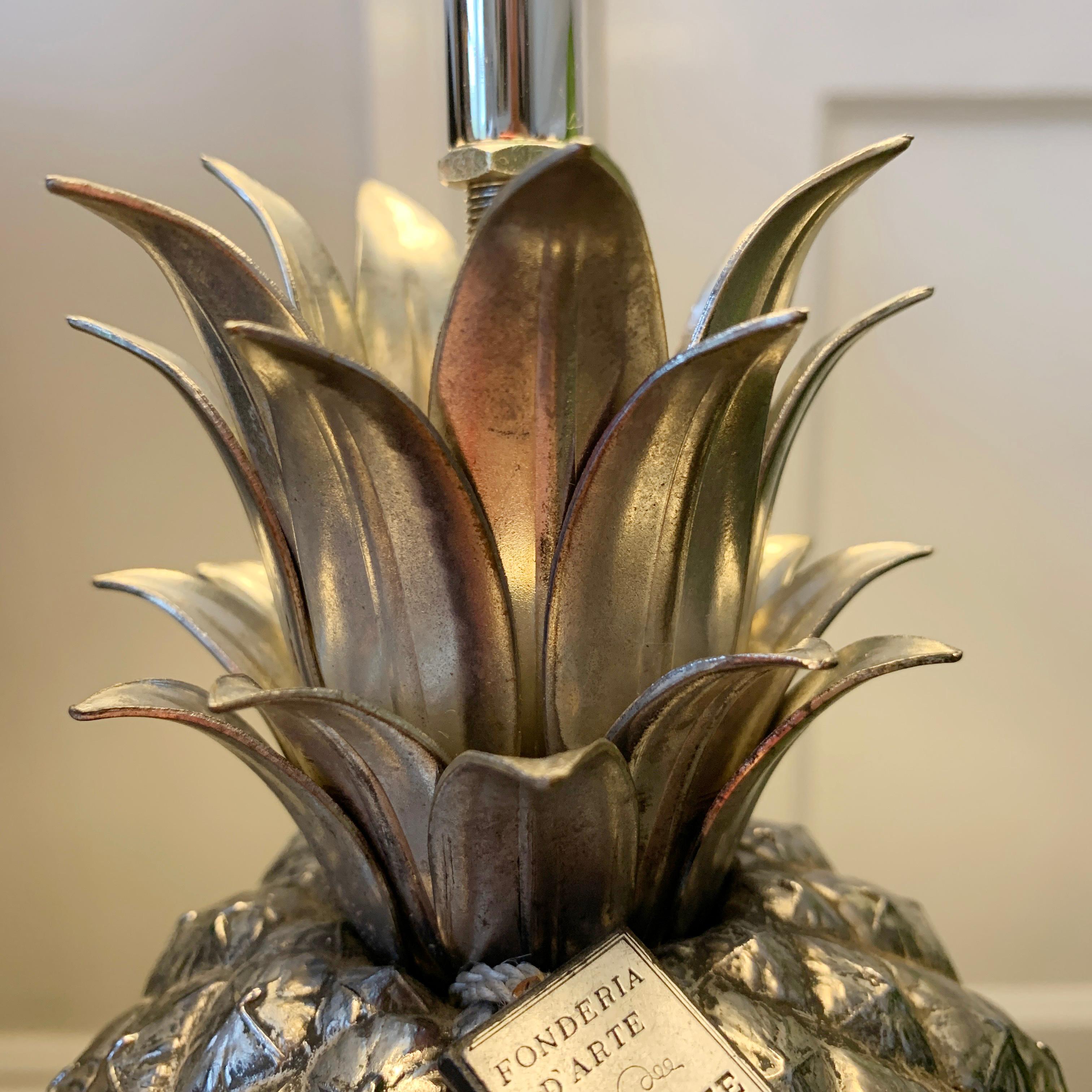 20th Century Mauro Manetti Silver Pineapple Table Lamp, 1960's For Sale