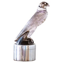 Rare Mauve tinted Glass Falcon Car Mascot Sculpture by René Lalique, circa 1925