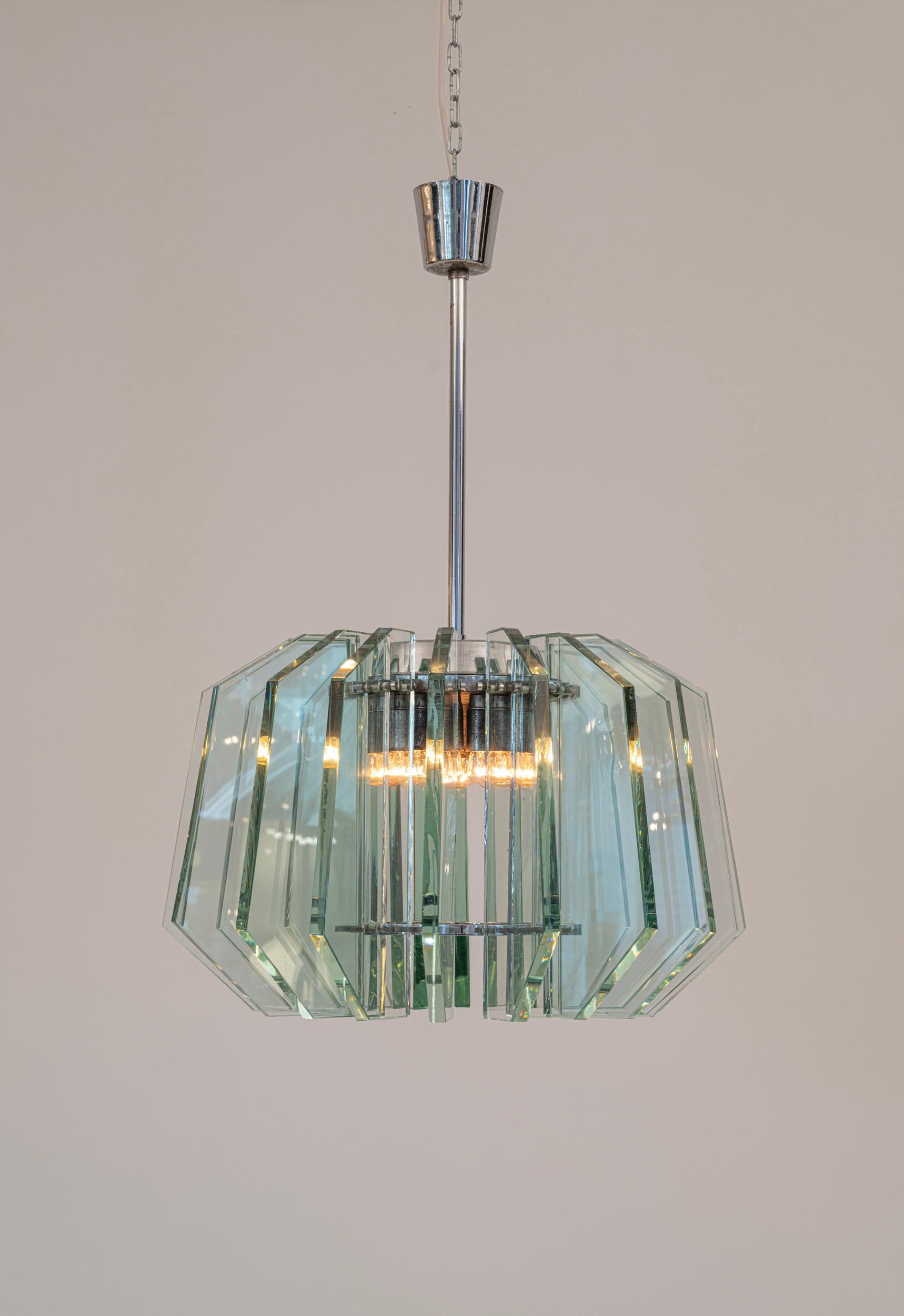 Mid-Century Modern Rare Max Ingrand chandelier for Fontana Arte For Sale