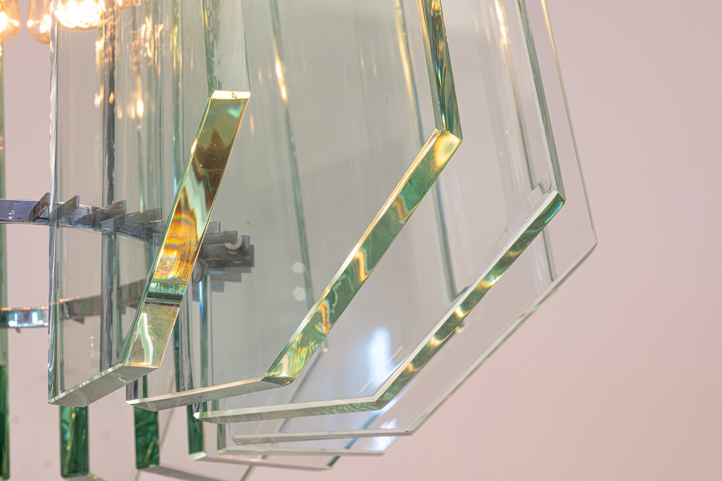 Seltener Max Ingrand-Kronleuchter für Fontana Arte (Glas) im Angebot