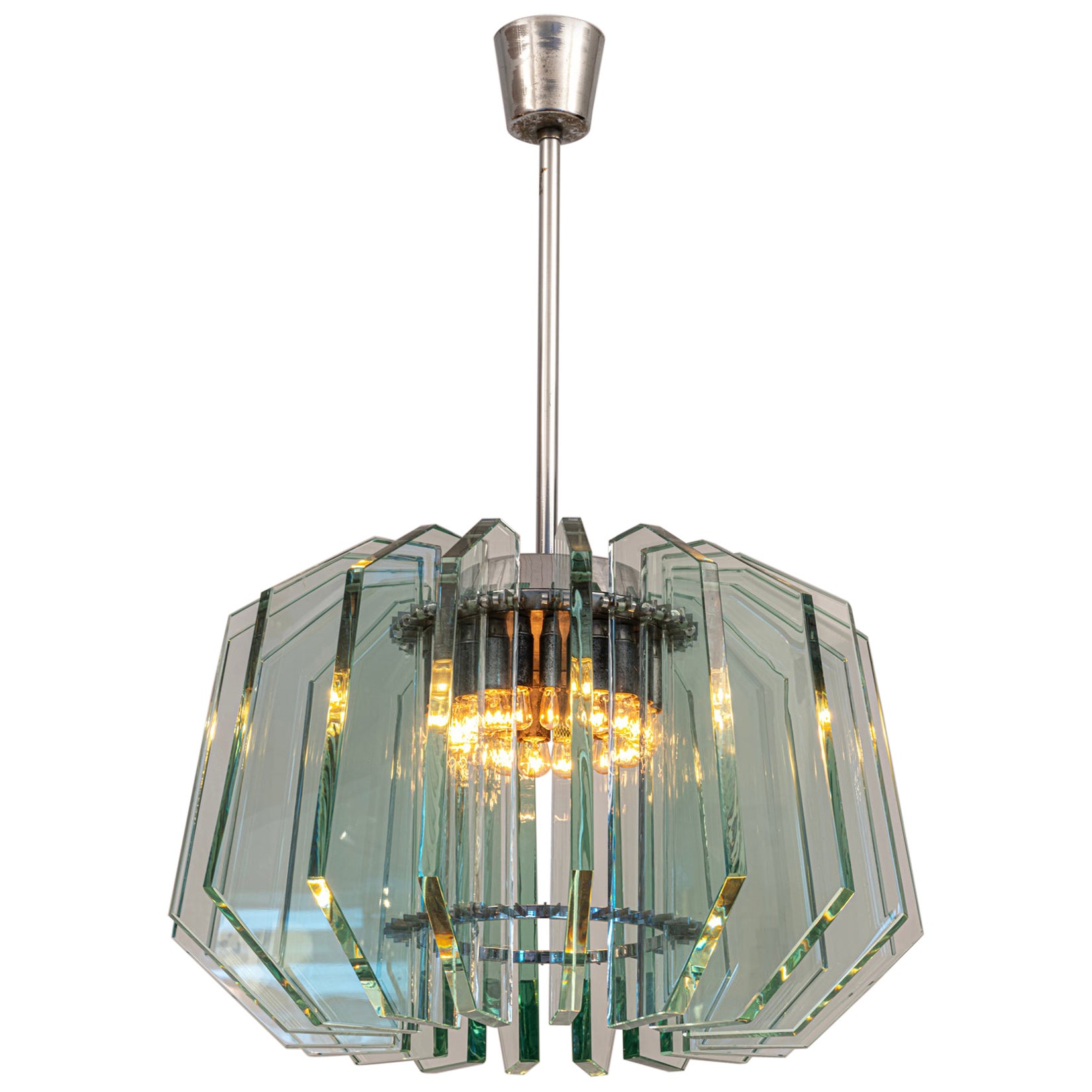 Rare Max Ingrand chandelier for Fontana Arte